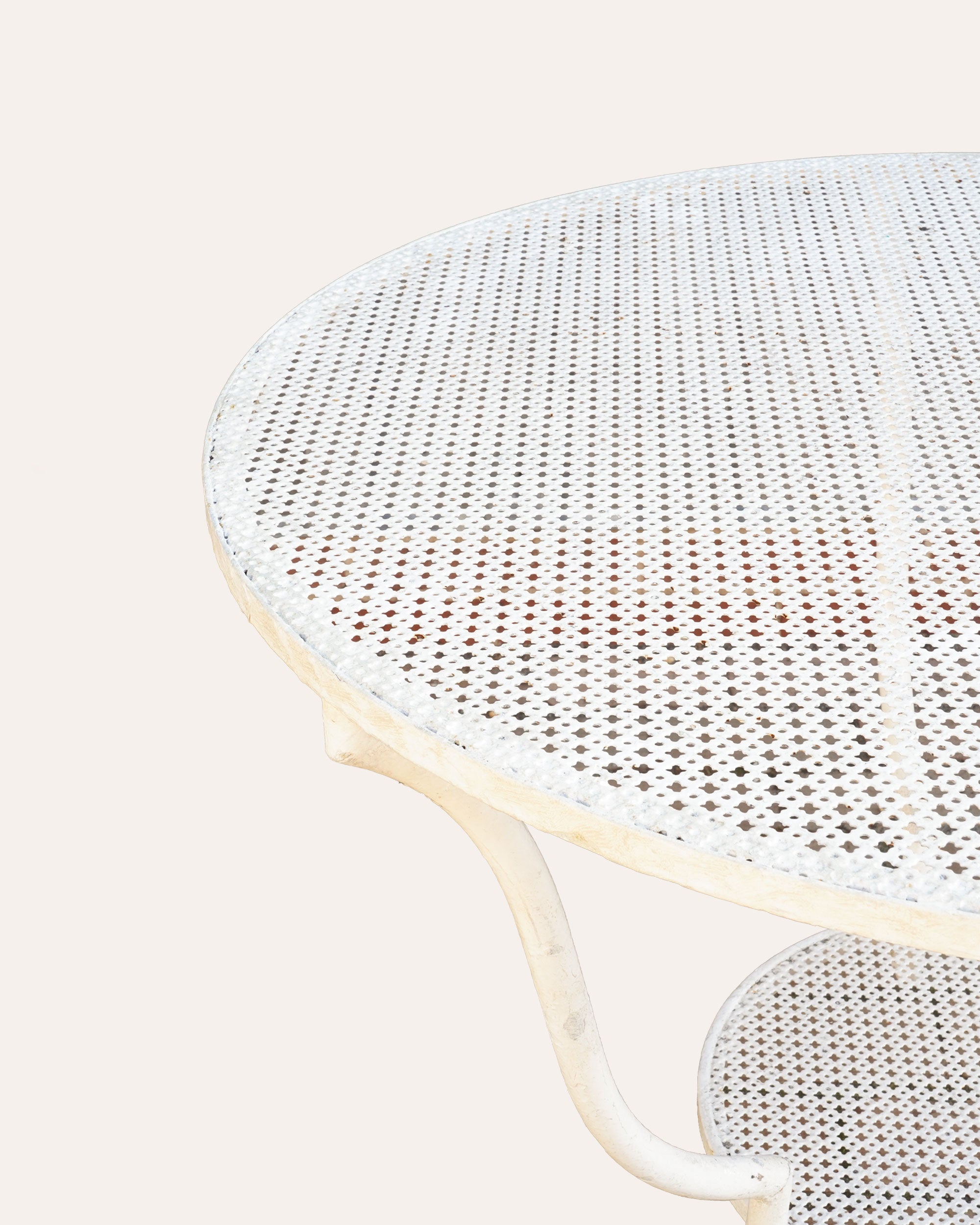 French 1960's decorative painted metalwork circular table