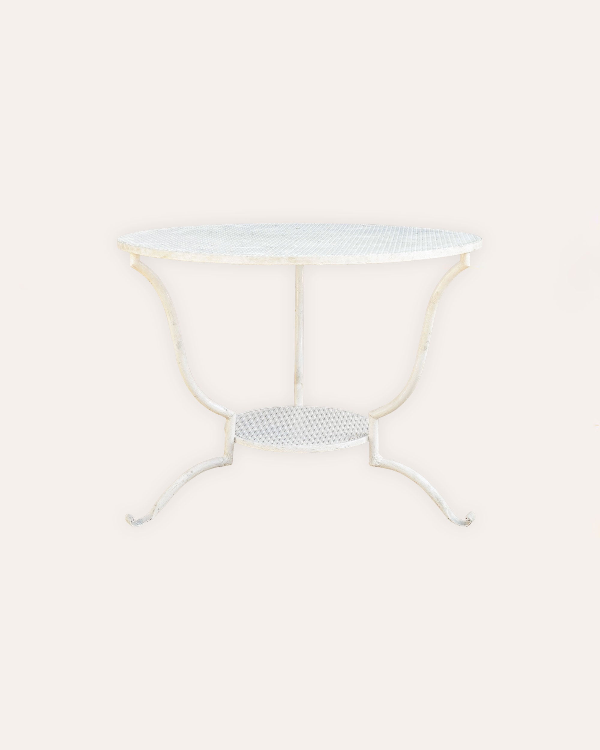 French 1960's decorative painted metalwork circular table