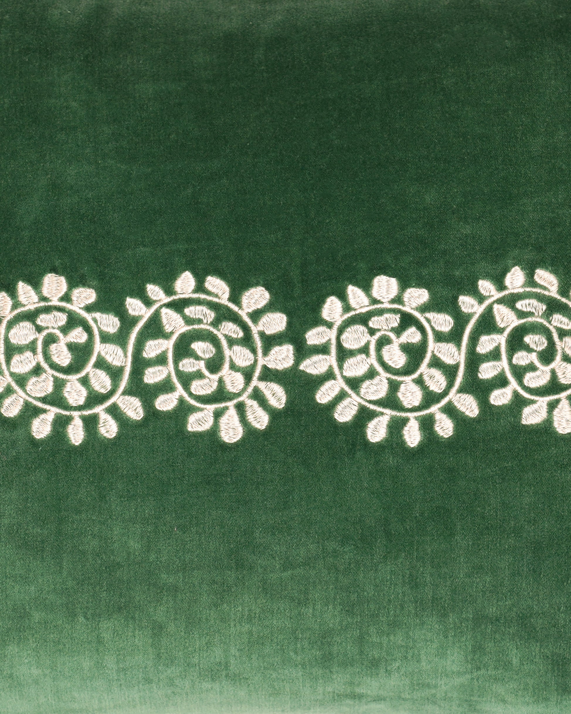 Cordoba Embroidered Velvet Cushion - Green