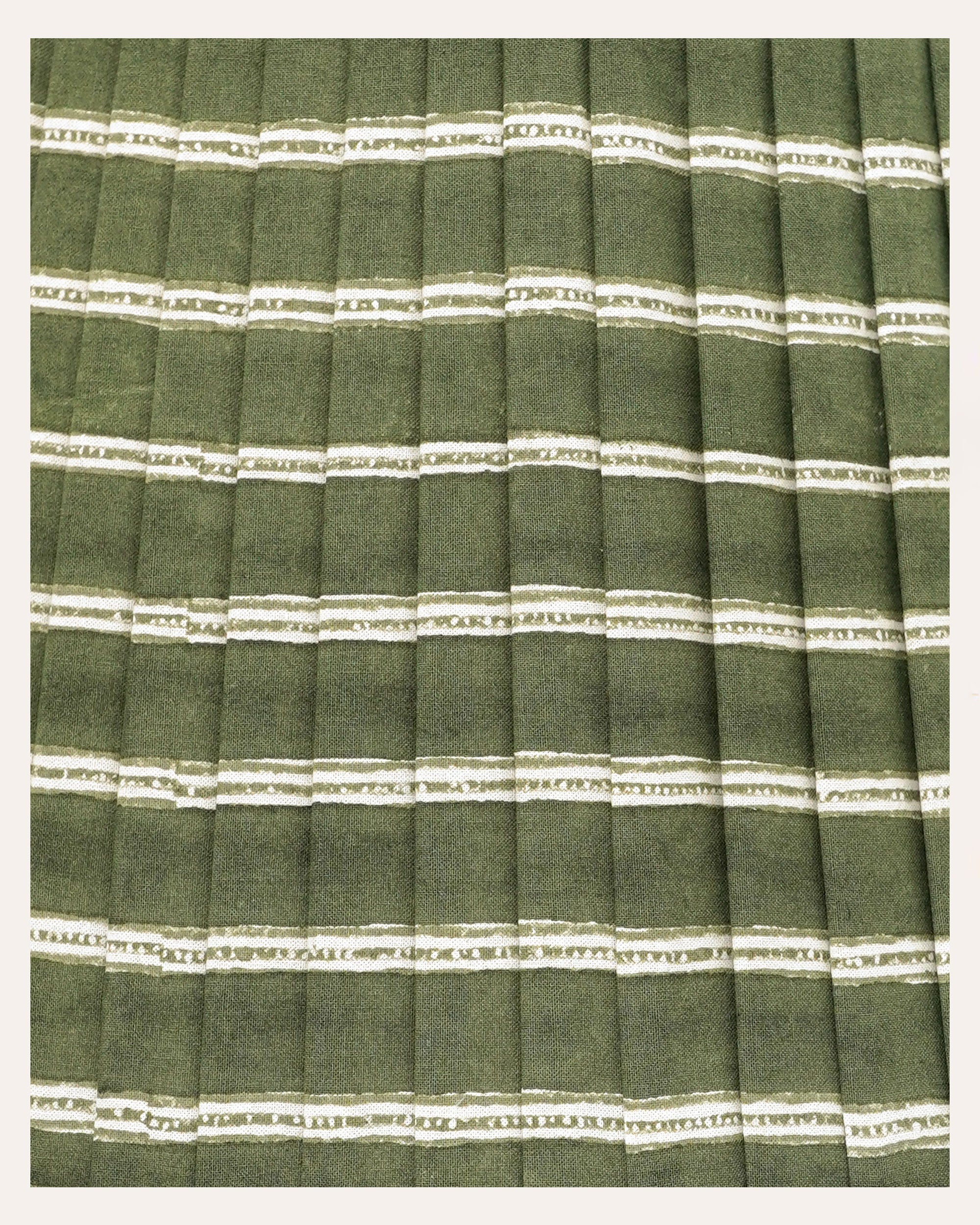 Edo Stripe Pleated Lampshade - Green