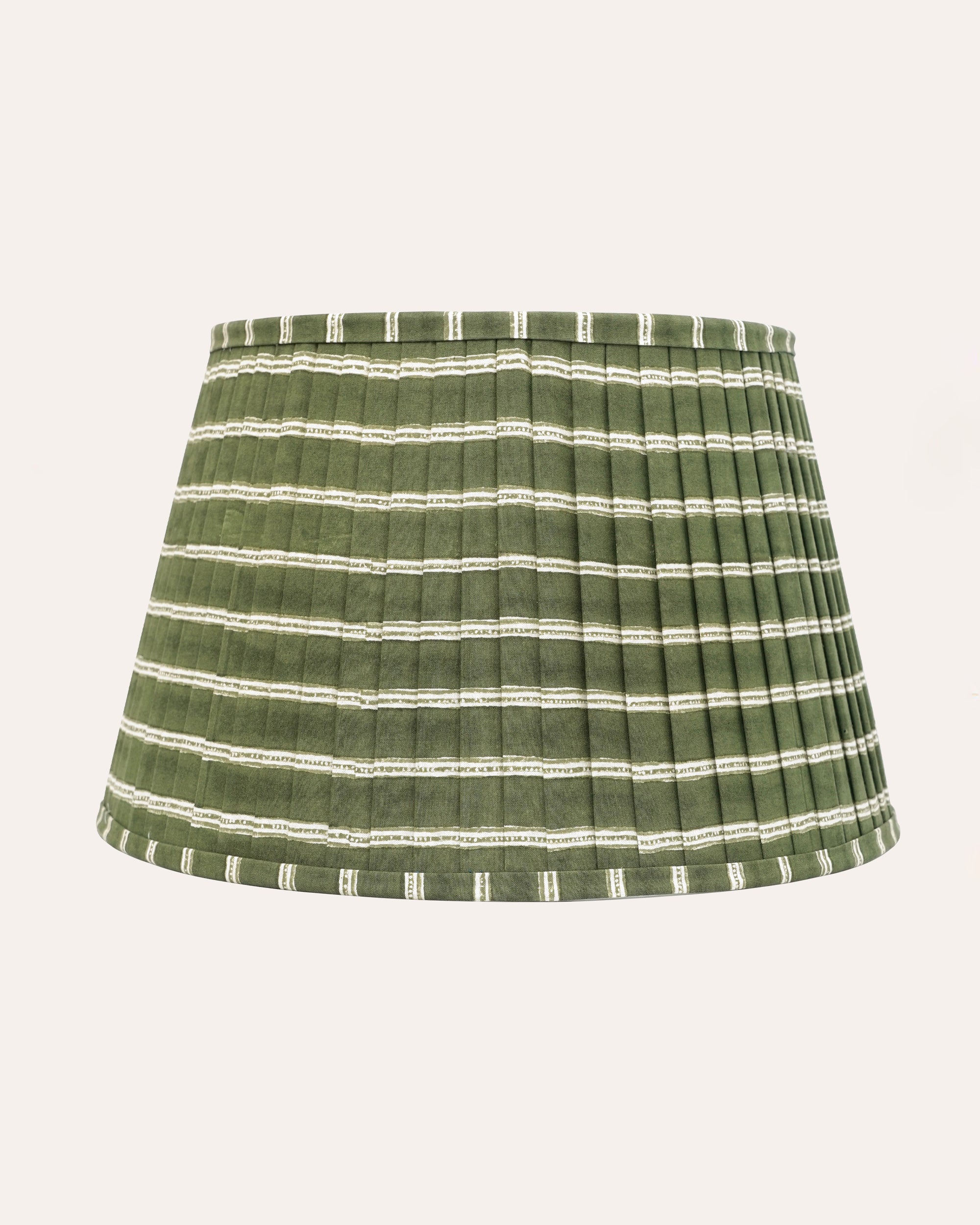 Edo Stripe Pleated Lampshade - Green