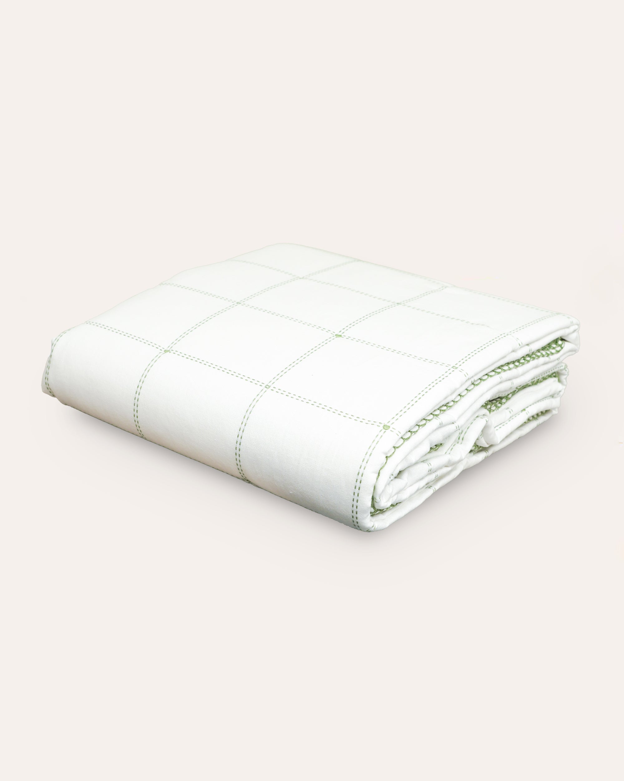 Quilted Squares Bedspread - Green