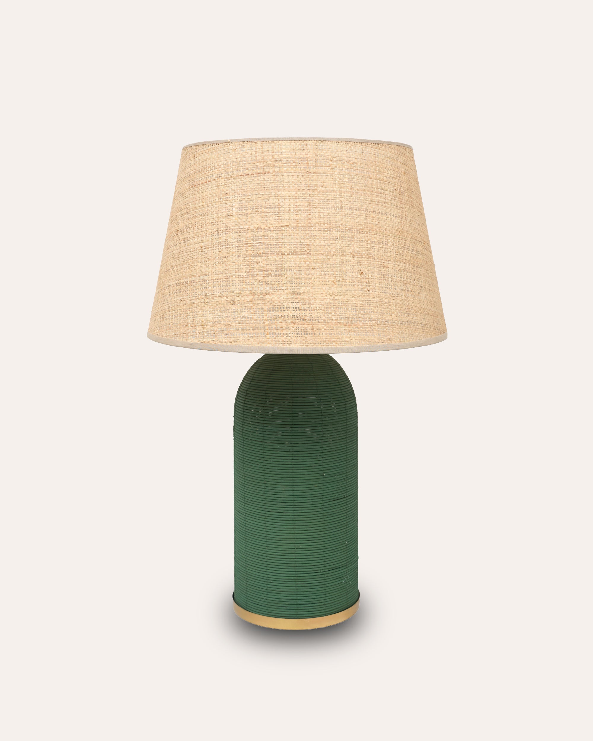 Rattan Table Lamp - Green