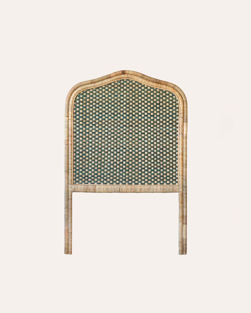 Single Rattan Headboard - Green