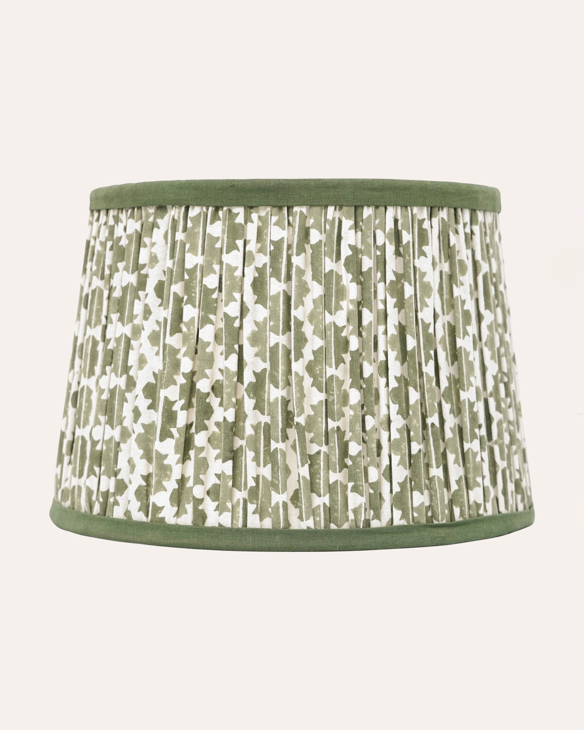 Green pleated store lamp shade