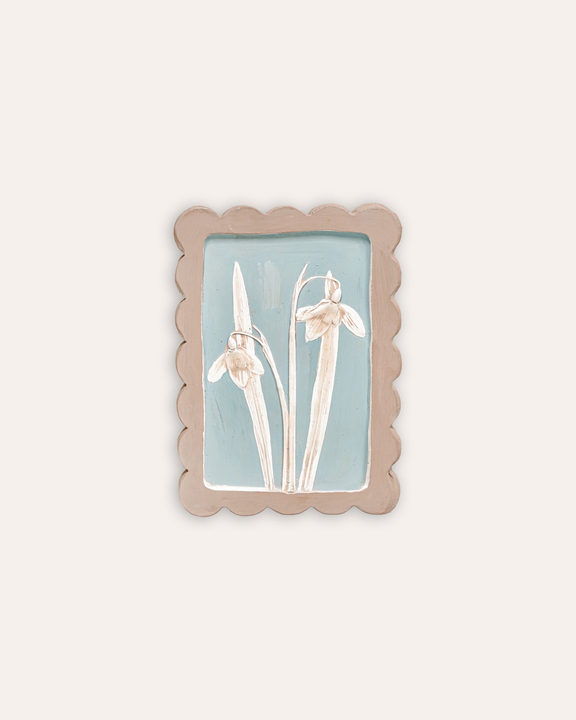 Imprint Casts - Scalloped Botanical Postage Stamp Snowdrops - Small