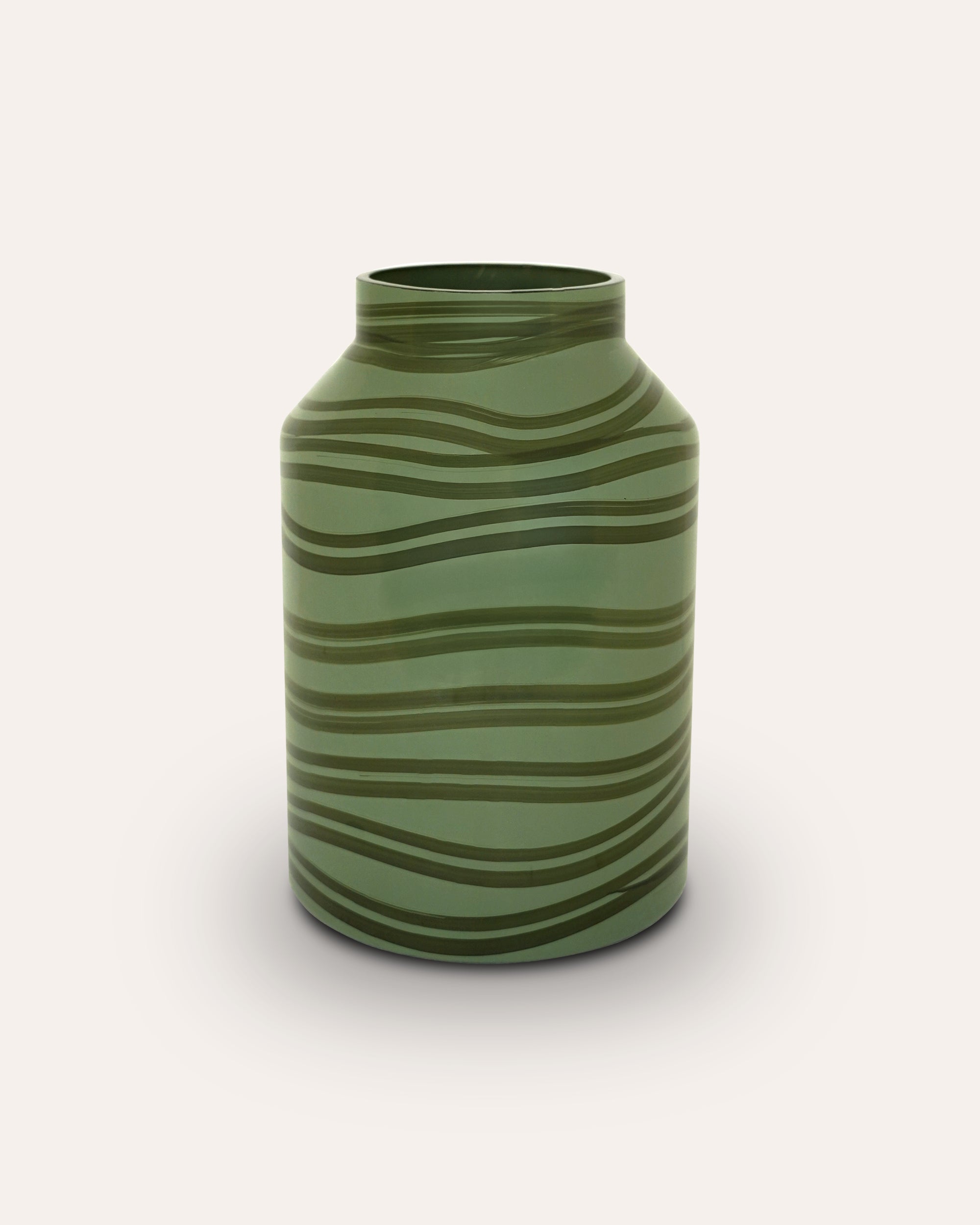 Green wavy patterned glass vase - Butter Wakefield - The Nasturtium collection
