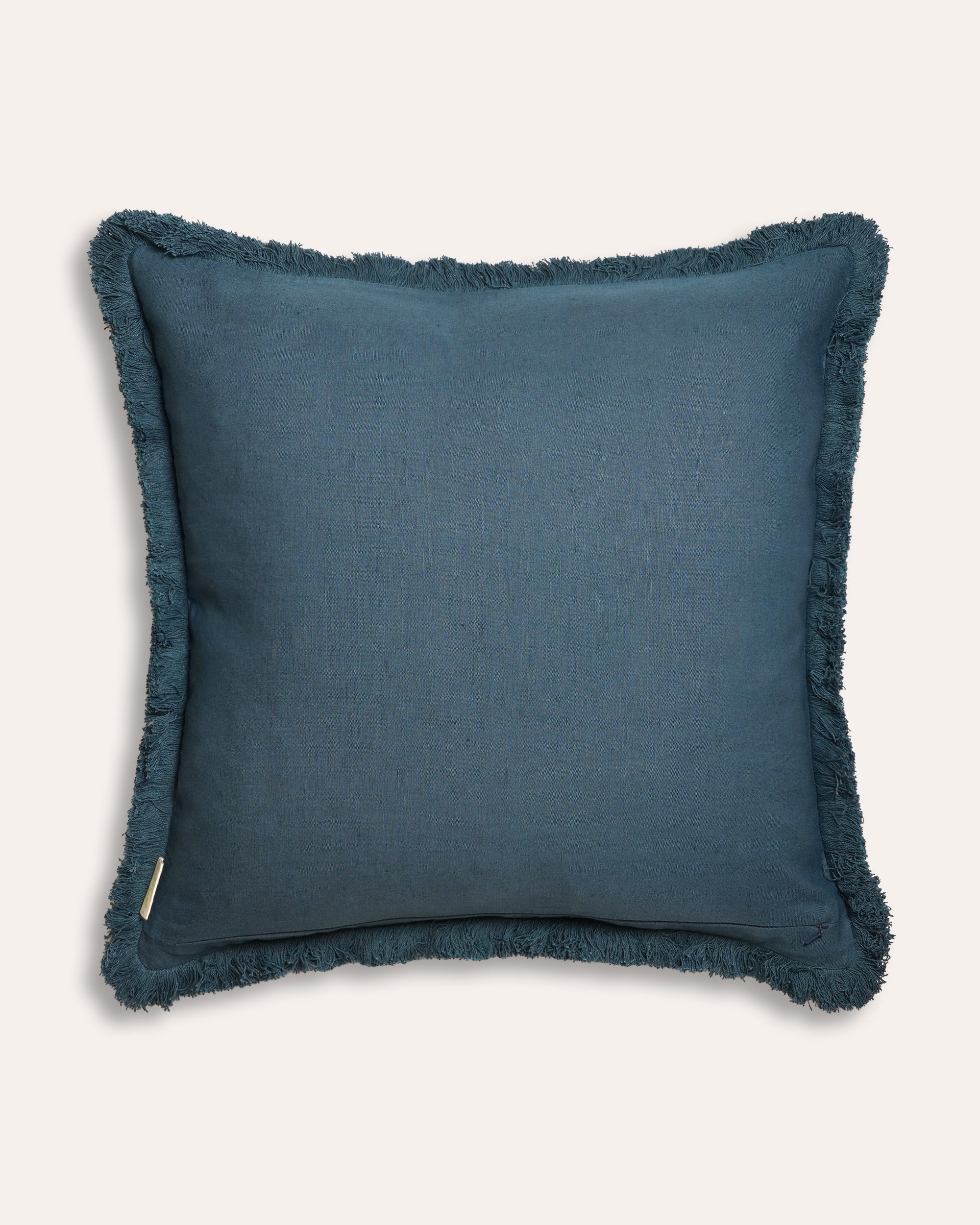 Paisley Block Print Cushion - Square - Blue