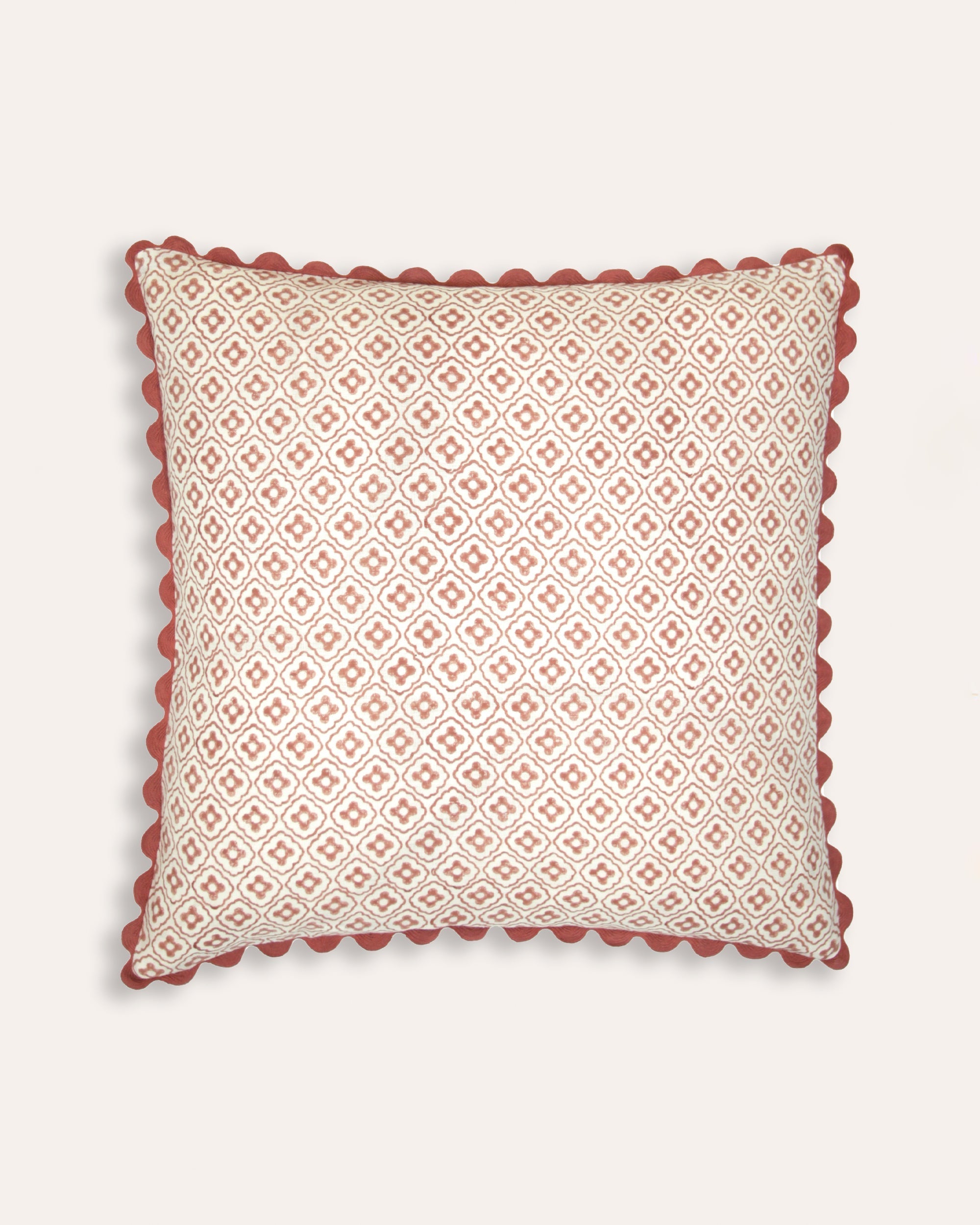 Finestra Block Print Cushion - Pink