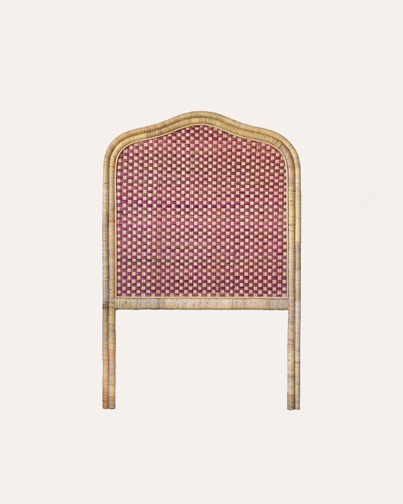 Pink rattan store headboard