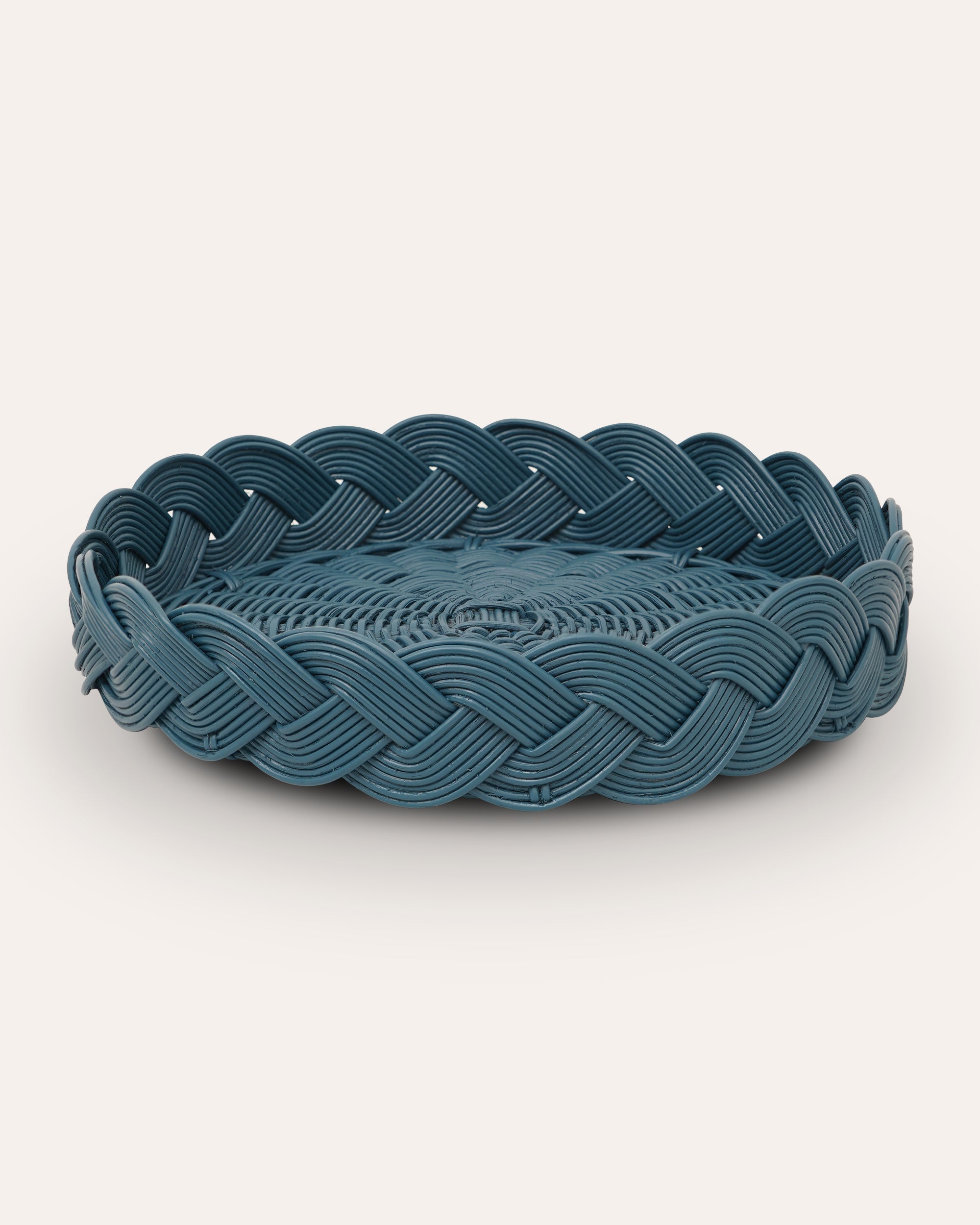Plaited Woven Tray - Aegean Blue