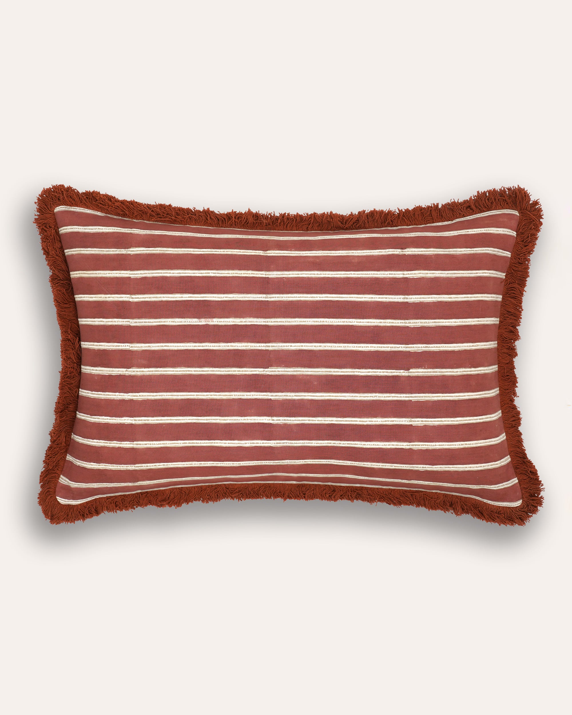 Edo Stripe Cushion - Red