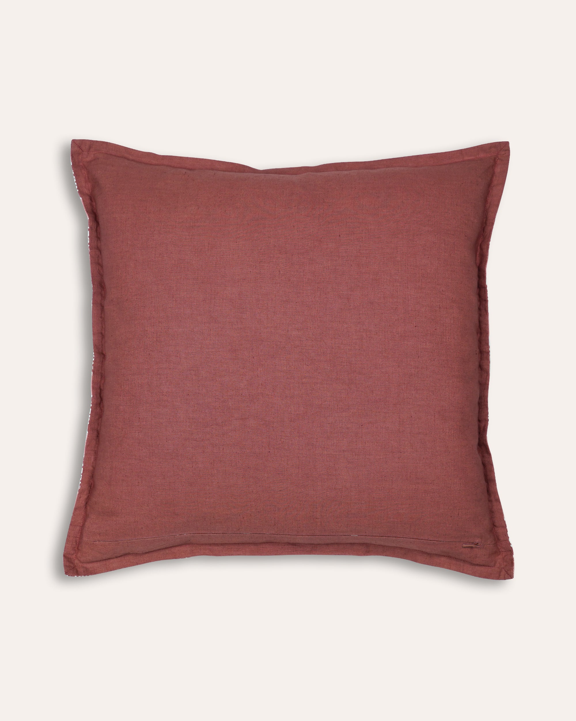 Registan Block Printed Cushion - Pink and Red