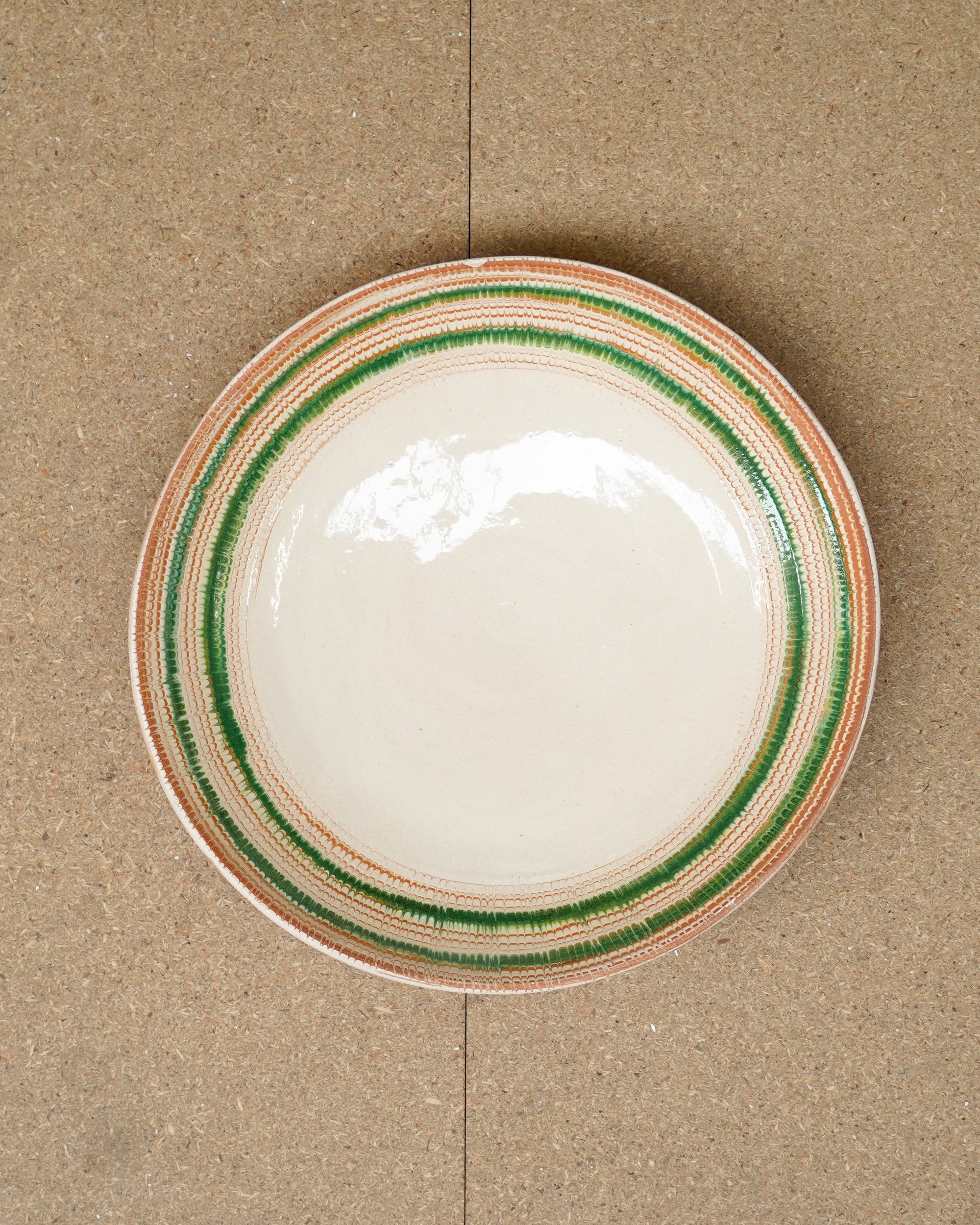 Romanian Dinner Plates - Green & Taupe
