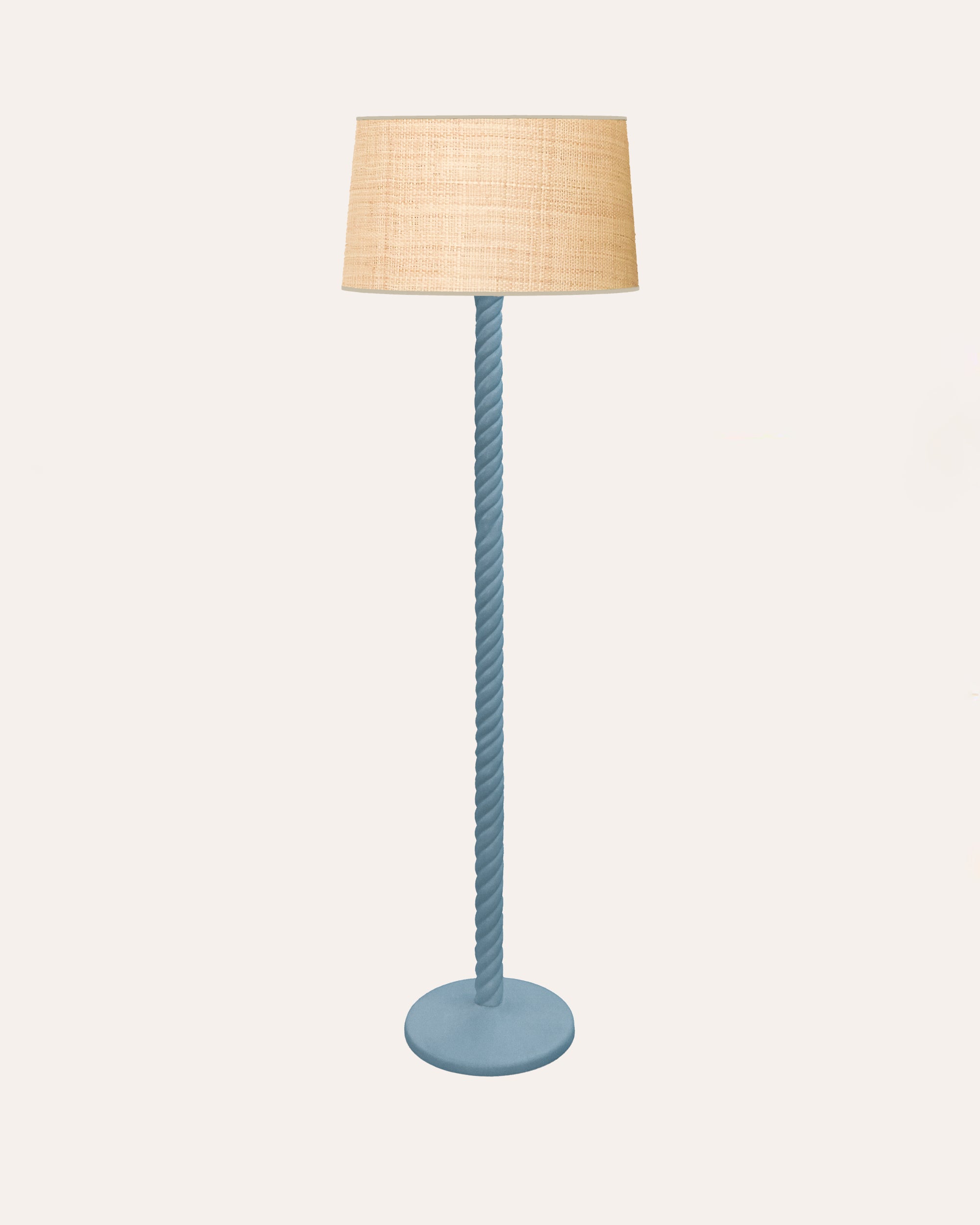 Twisted Wooden Floor Lamp - Blue