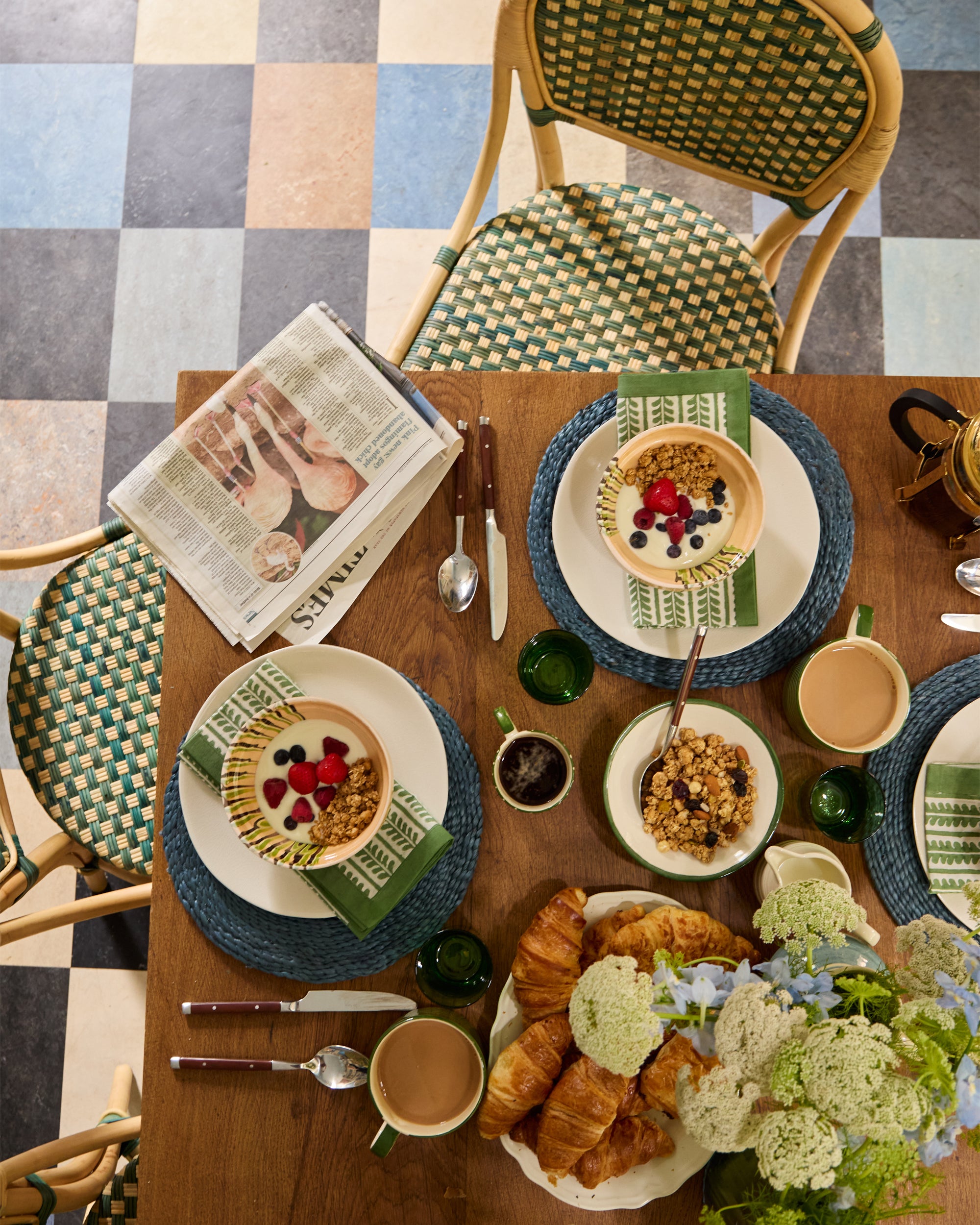 Bel Napkins, Set Of Four - Green