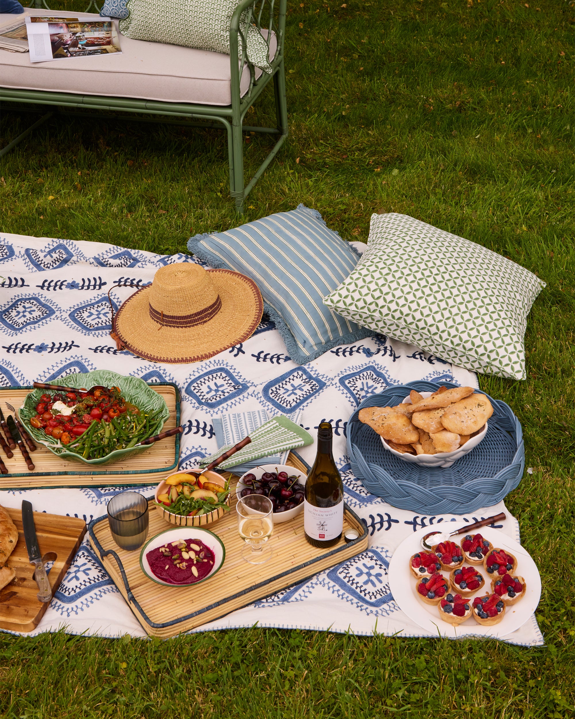 Amrapali Suzani Throw - Blue