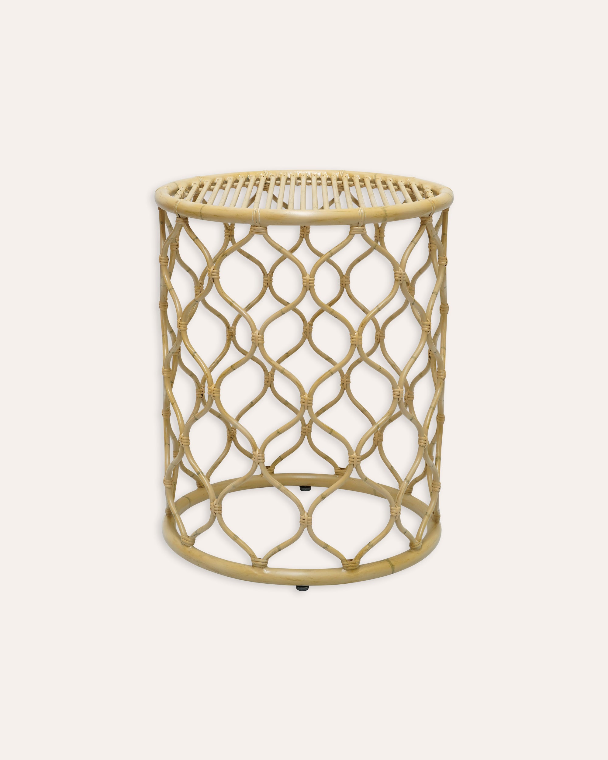 Natural Curato side table with a geometric pattern