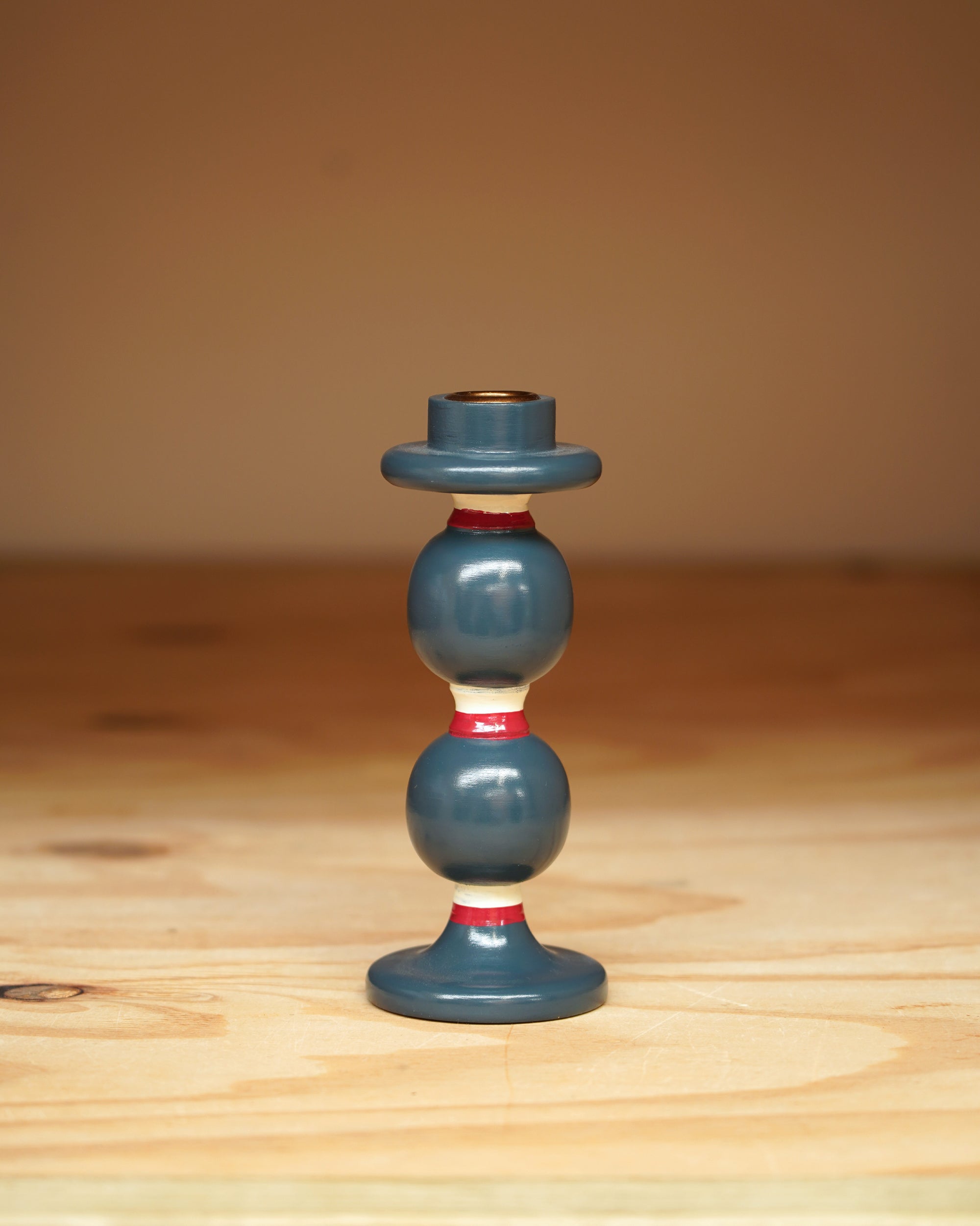 The Sensational Stripey Candlestick - The Dark Blue and Red