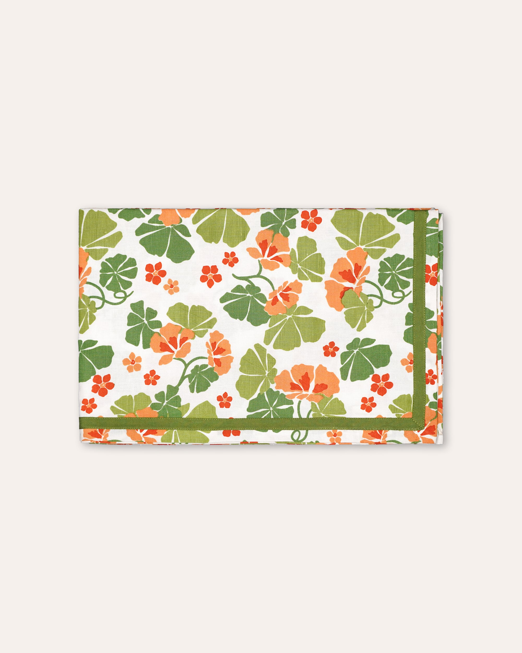 The Nasturtium tablecloth featuring orange and green florals - Butter Wakefield - The Nasturtium collection