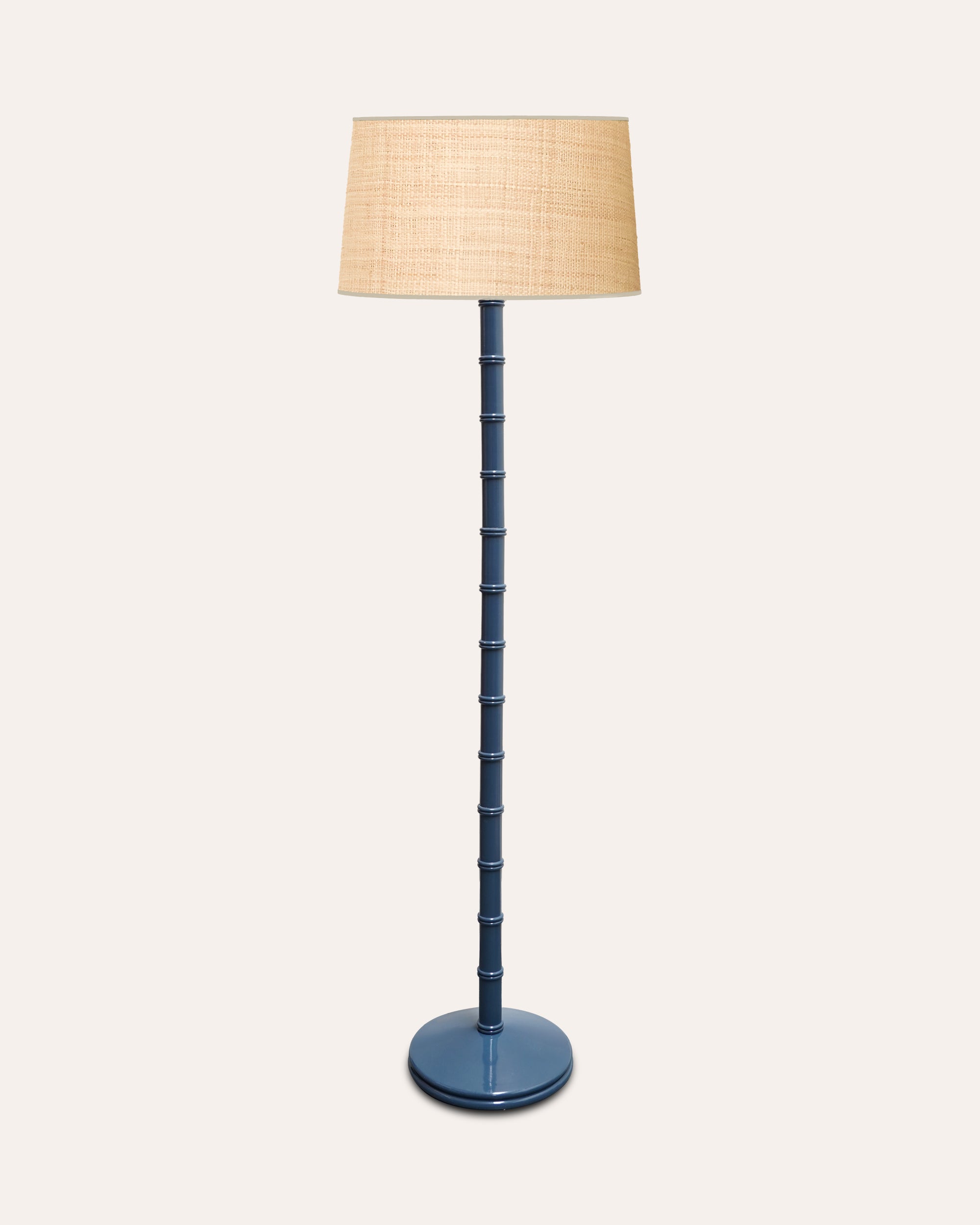 Wooden Column Floor Lamp - Blue