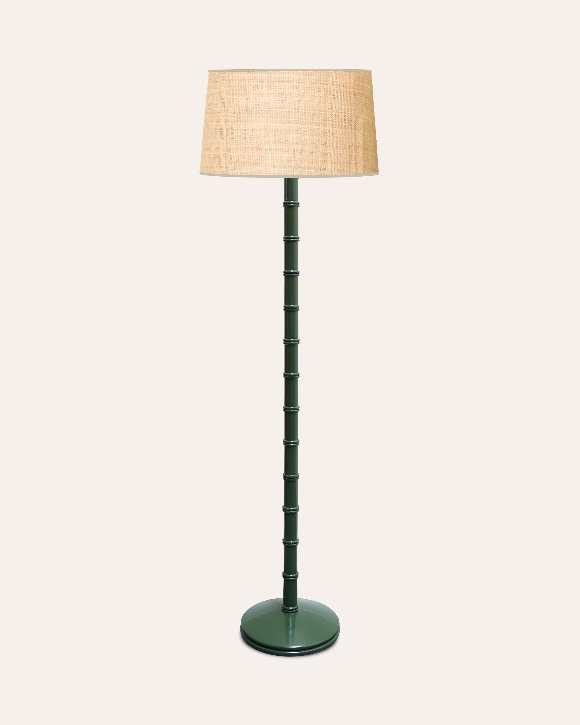 Wooden Column Floor Lamp - Green
