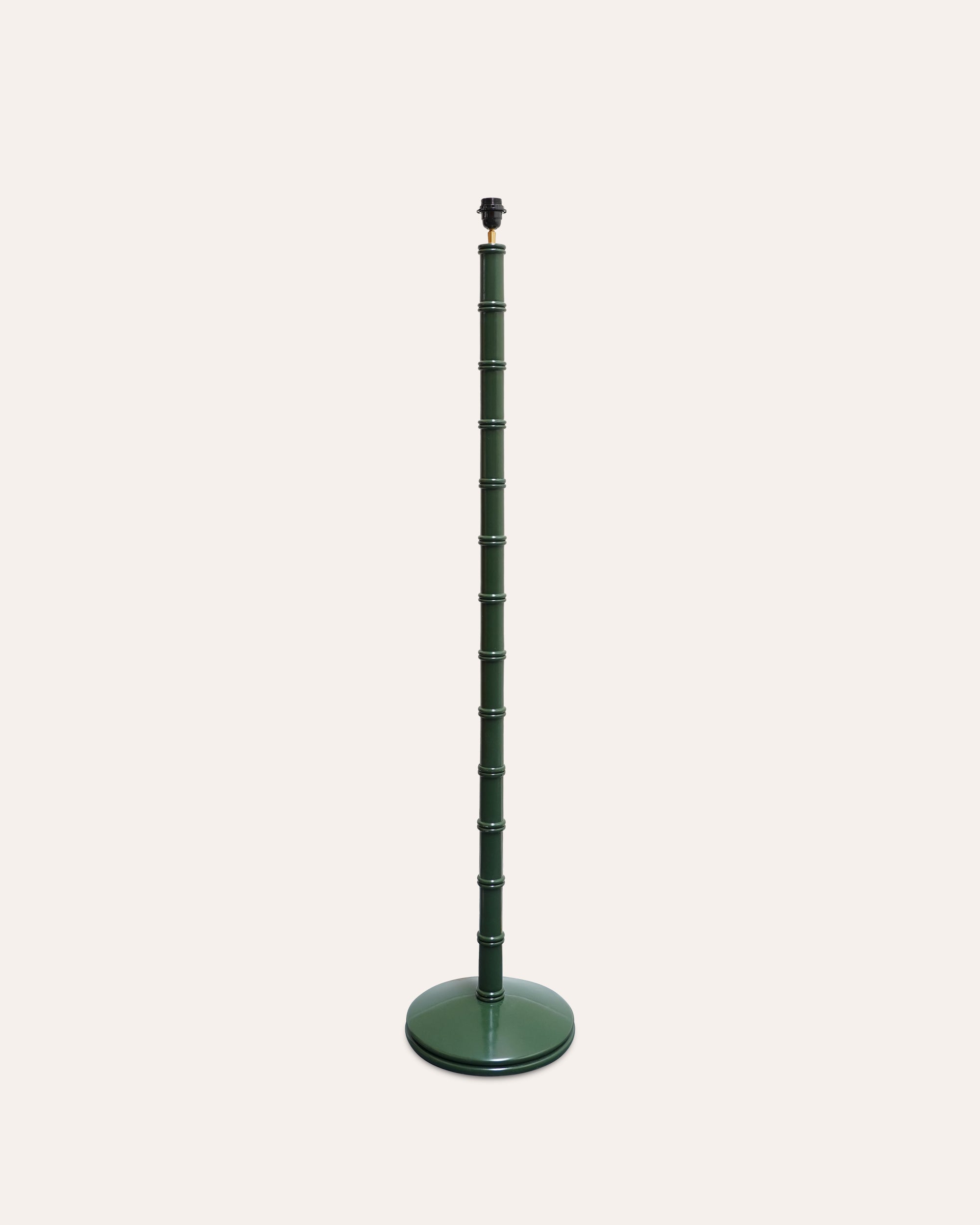 Green wooden column floor lamp - Birdie Fortescue Lighting