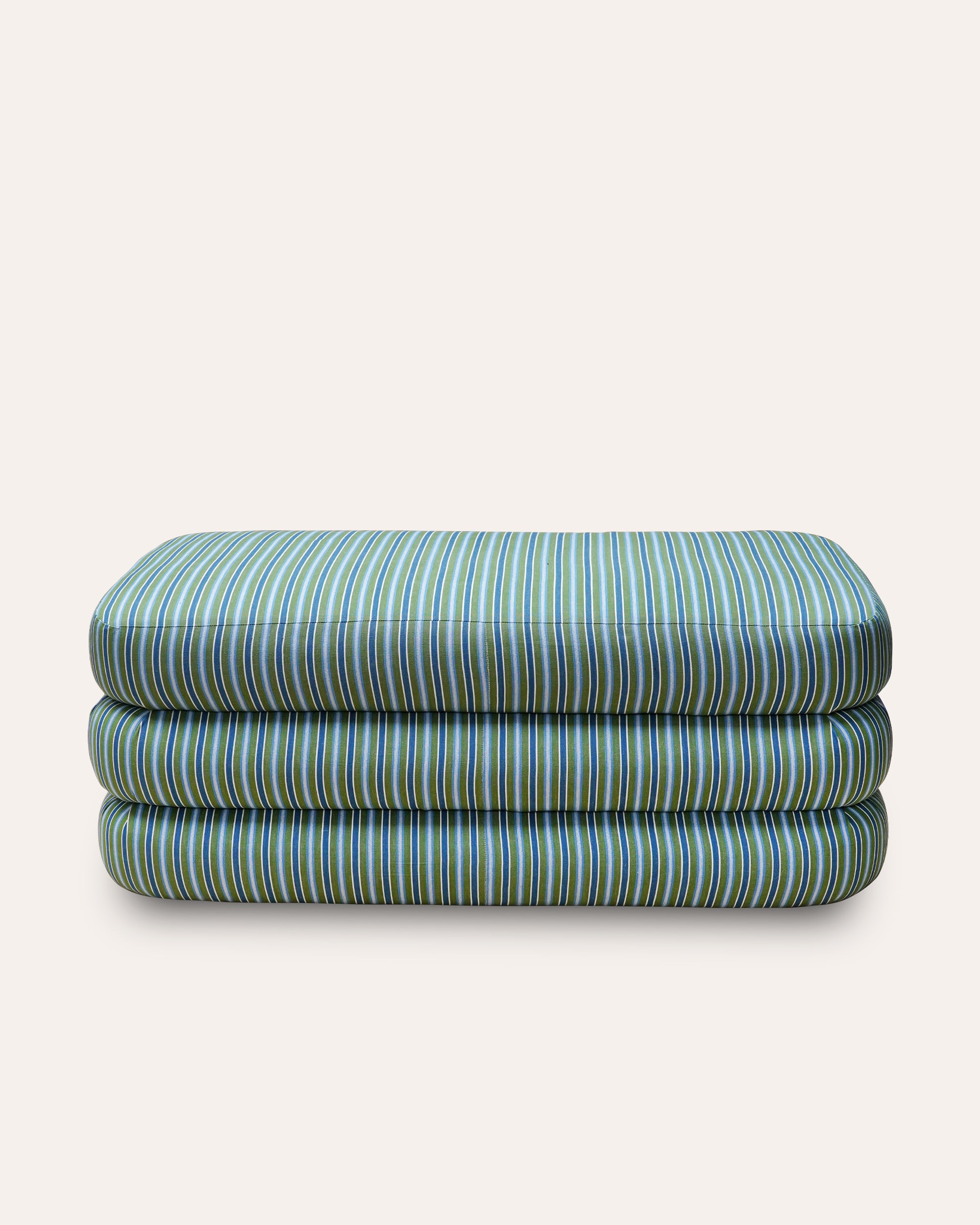 Striped closed ottoman - Birdie Fortescue furniture