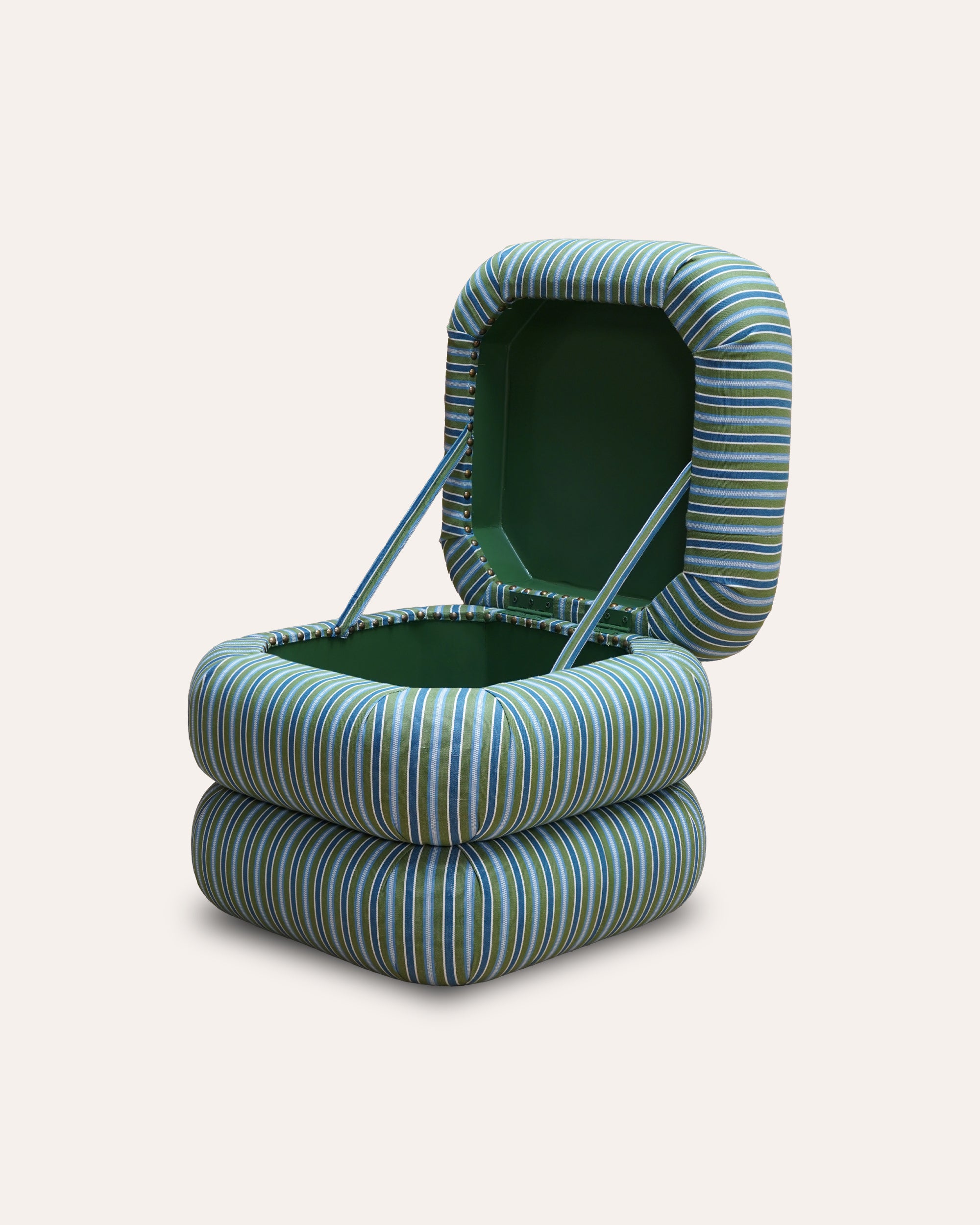 Striped open stool - Birdie Fortescue furniture