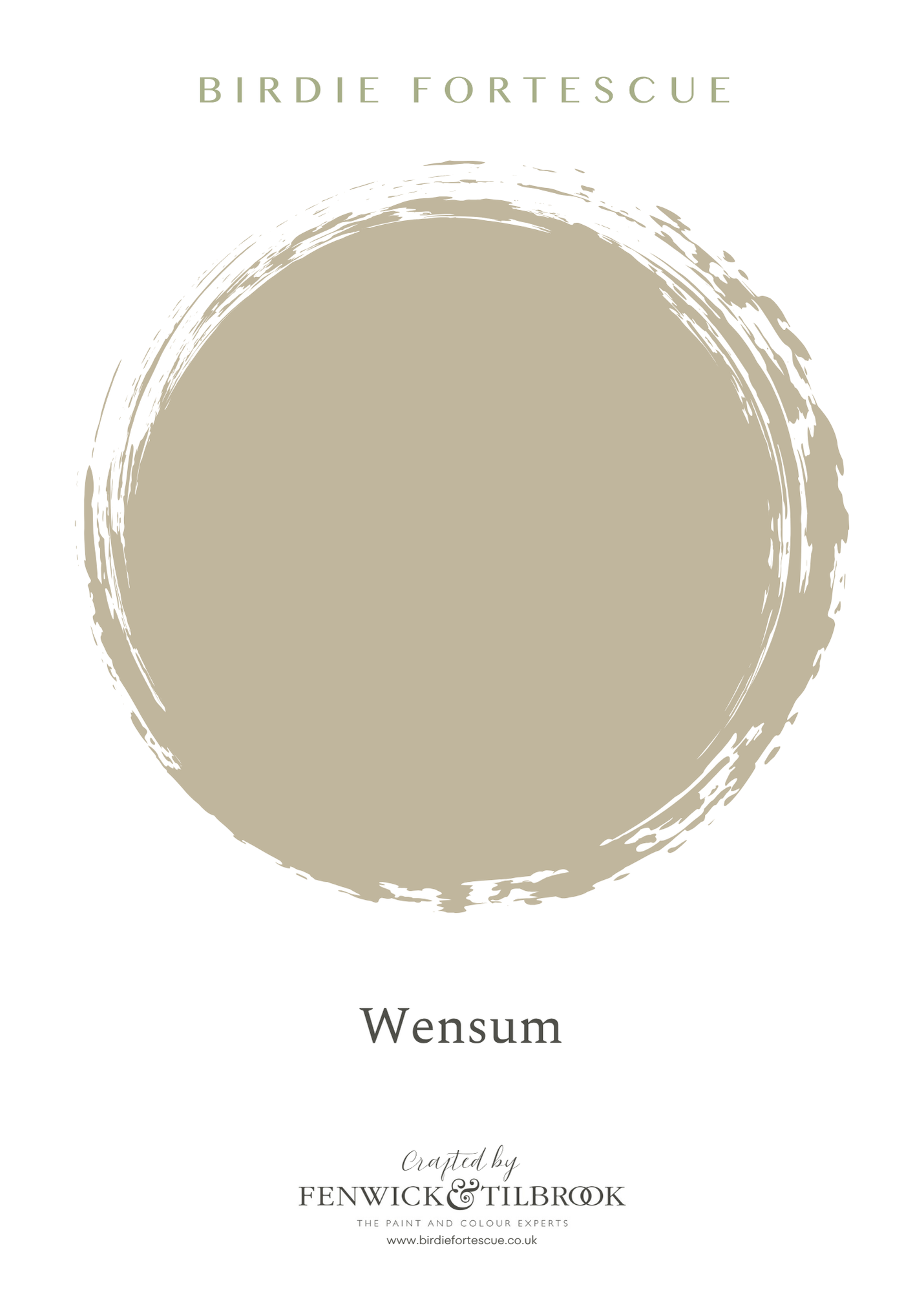 Paint swatch labeled 'Wensum' by Birdie Fortescue, Fenwick & Tilbrook on a white background.