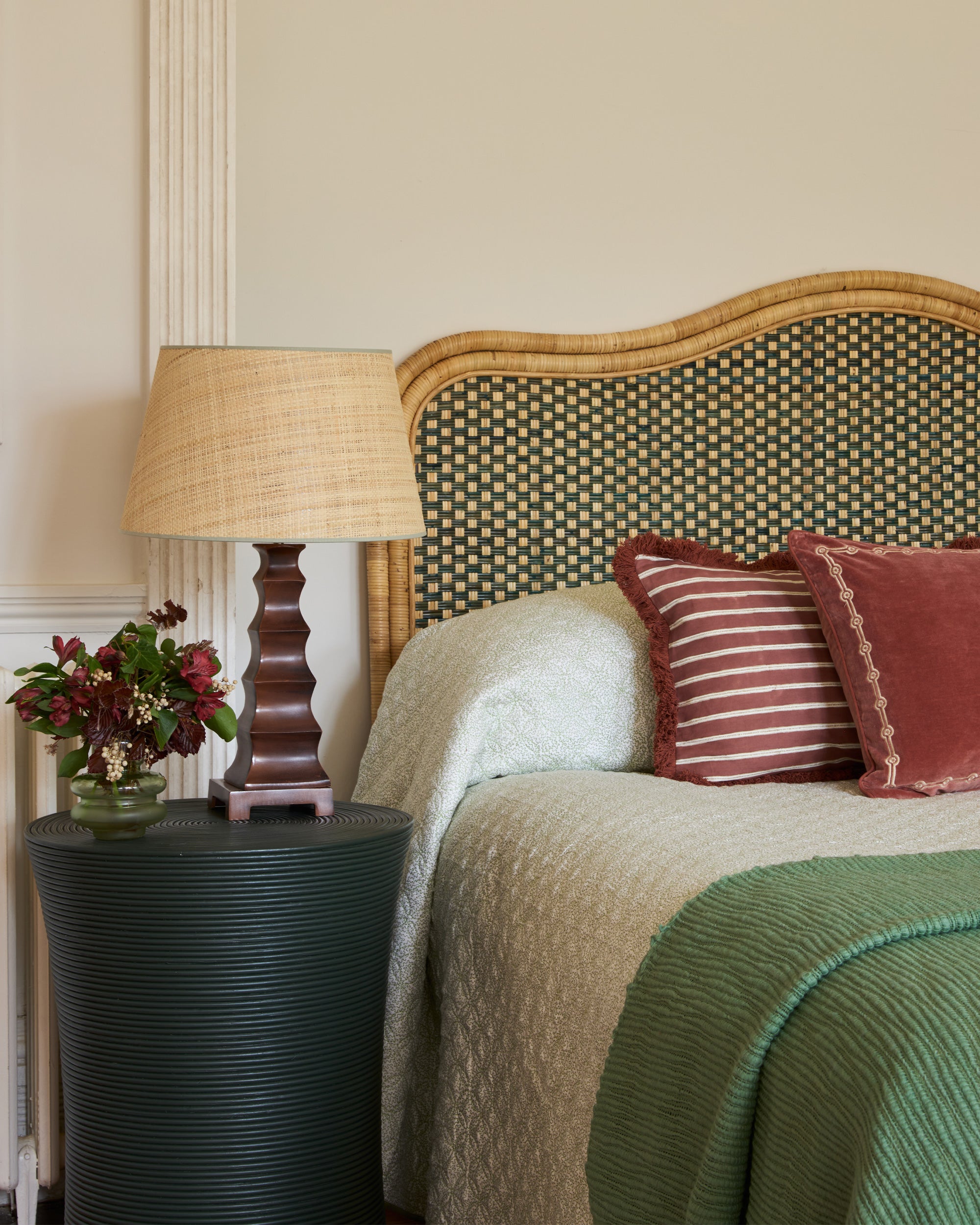 Seema Raffia Lampshade - Light Green