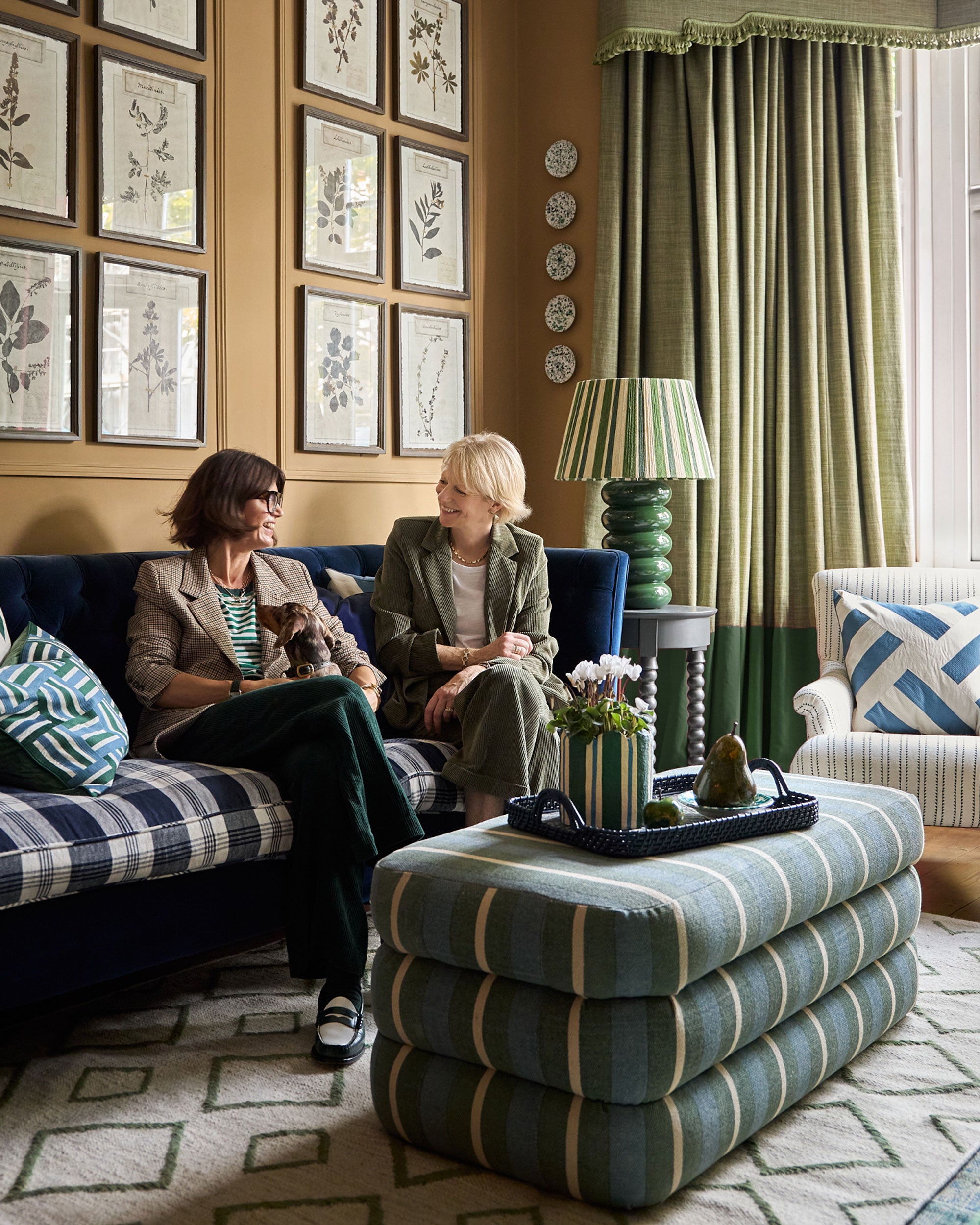 The Stripey String Lampshade - The Green