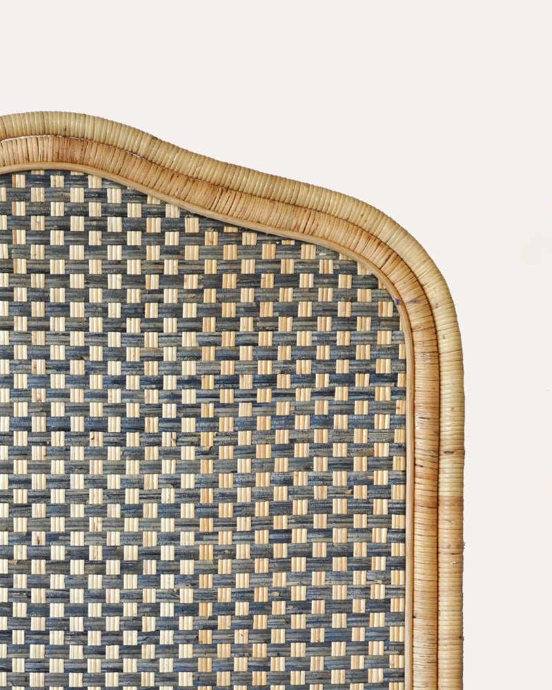 Single Rattan Headboard - Blue