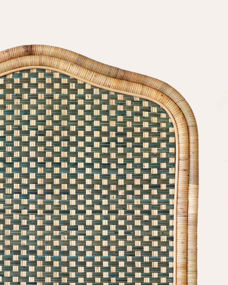 Single Rattan Headboard - Green