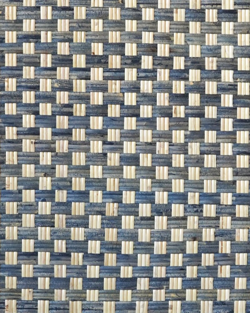 Super King Rattan Headboard - Blue