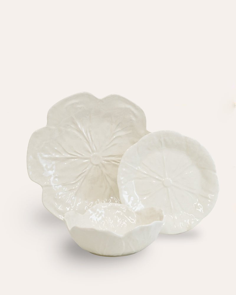 Cabbage Side Plate - White