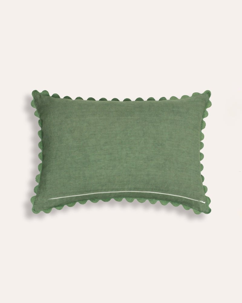 Viale Block Print Cushion - Green