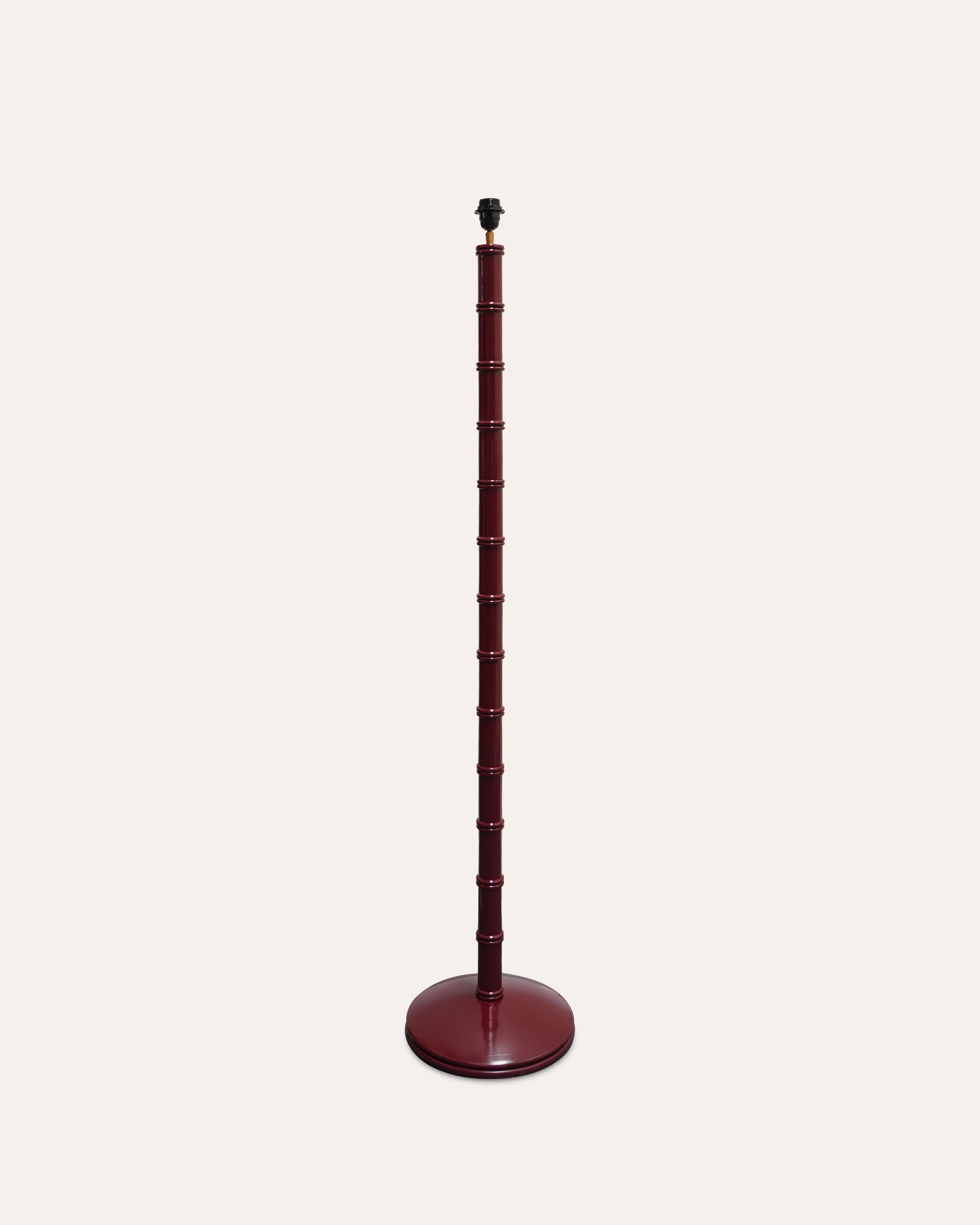 Red wooden column floor lamp - Birdie Fortescue Lighting