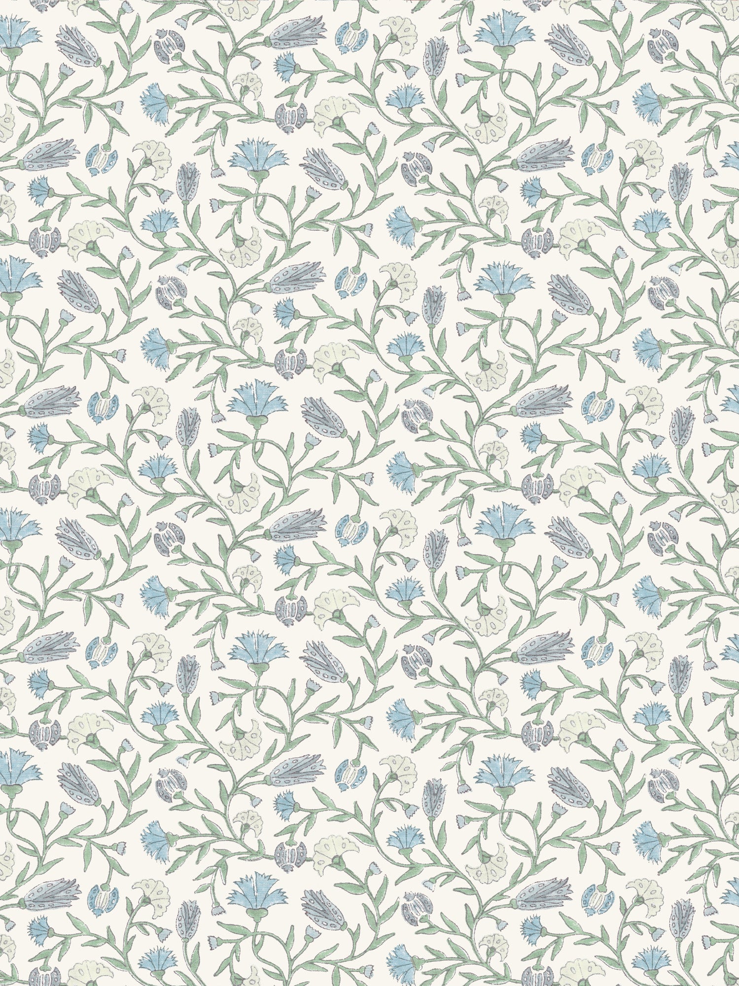 Floral blue and green Andalusia wallpaper - Birdie Fortescue x Dado Atelier wallpaper