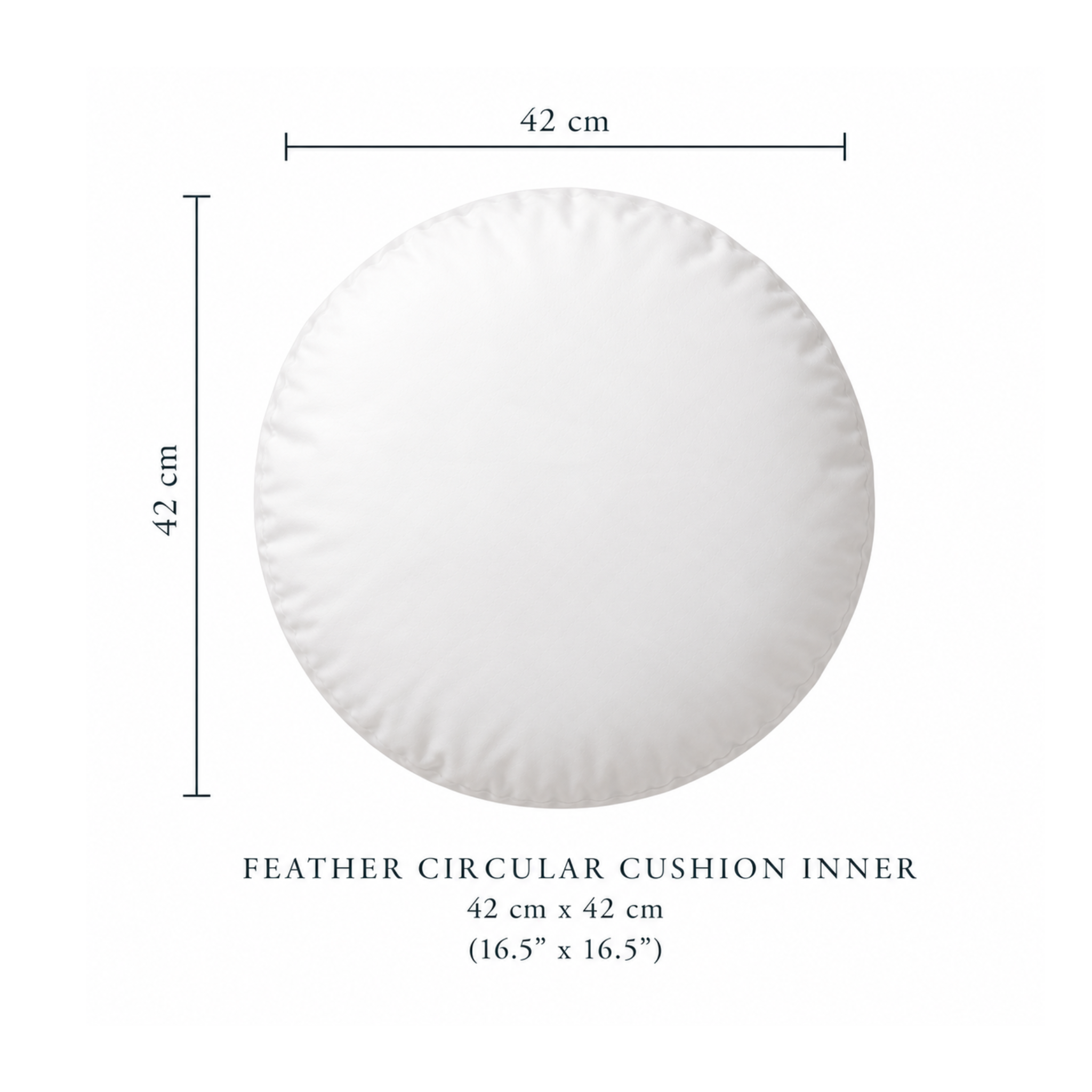 Feather Circular Cushion Inner - 42x42cm