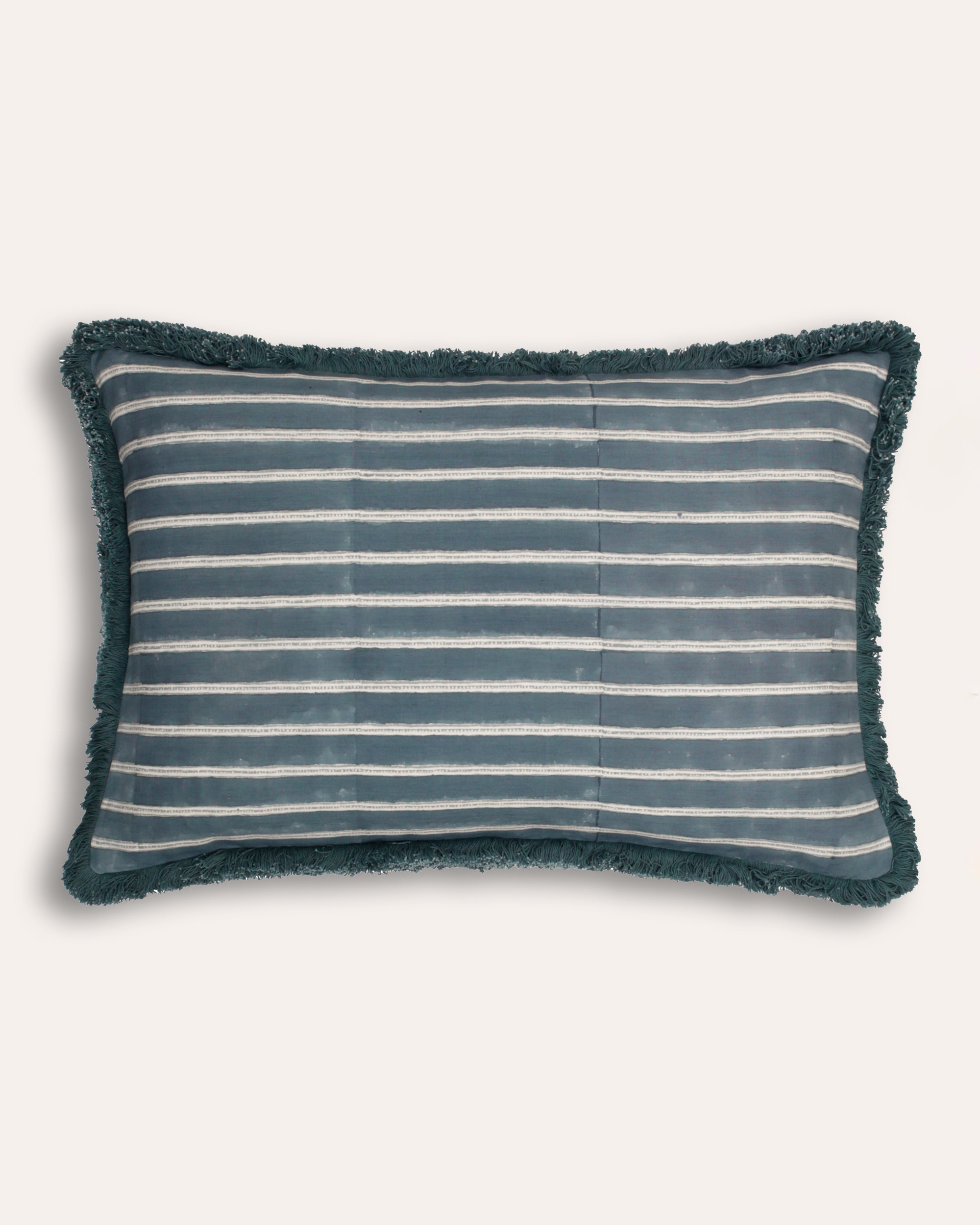 Edo Stripe Cushion - Indigo Blue