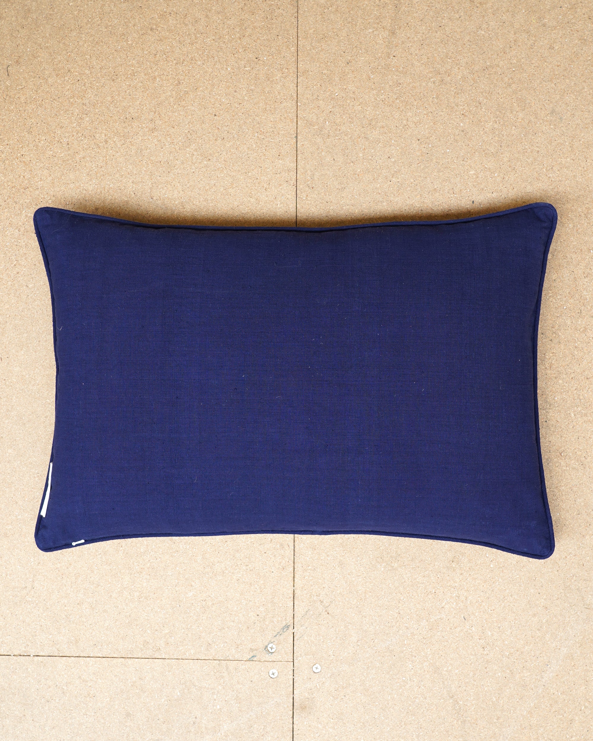 Limited Edition 20th Century Indigo Check Cushion - Blue