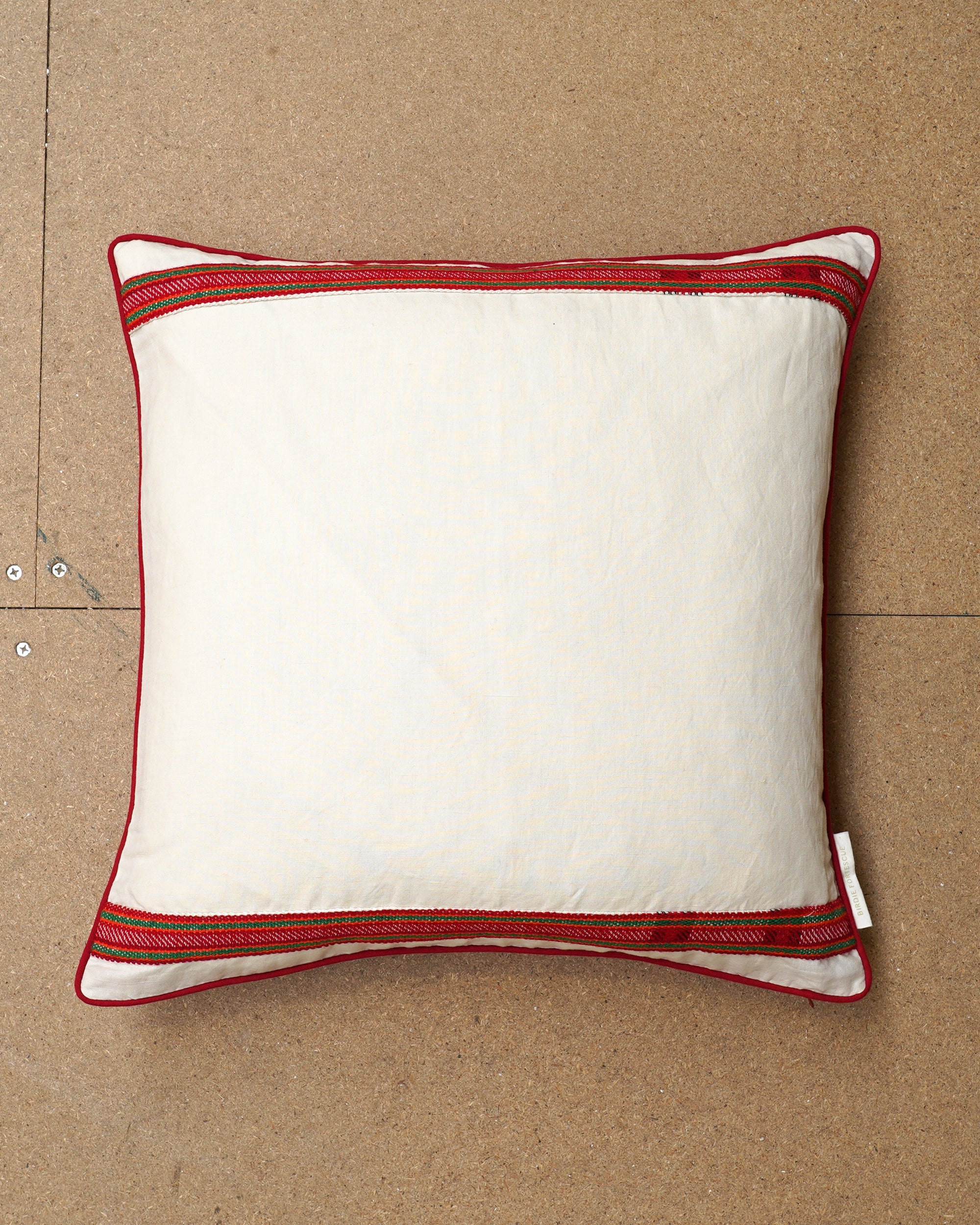 Limited Edition Wool Panelled Cushion - Bordered Multi Stripes (50 x 50cm)