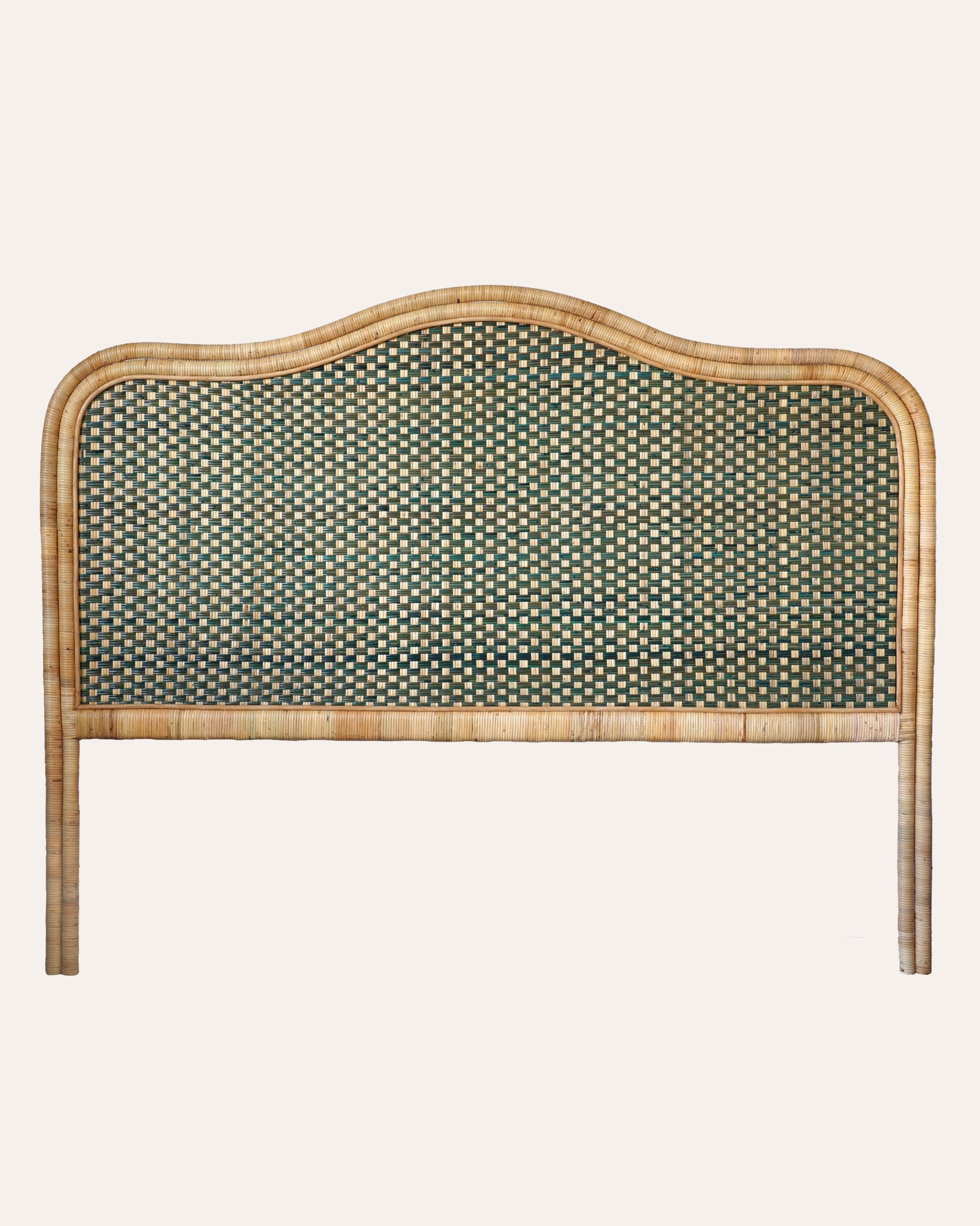 Super King Rattan Headboard Green Birdie Fortescue