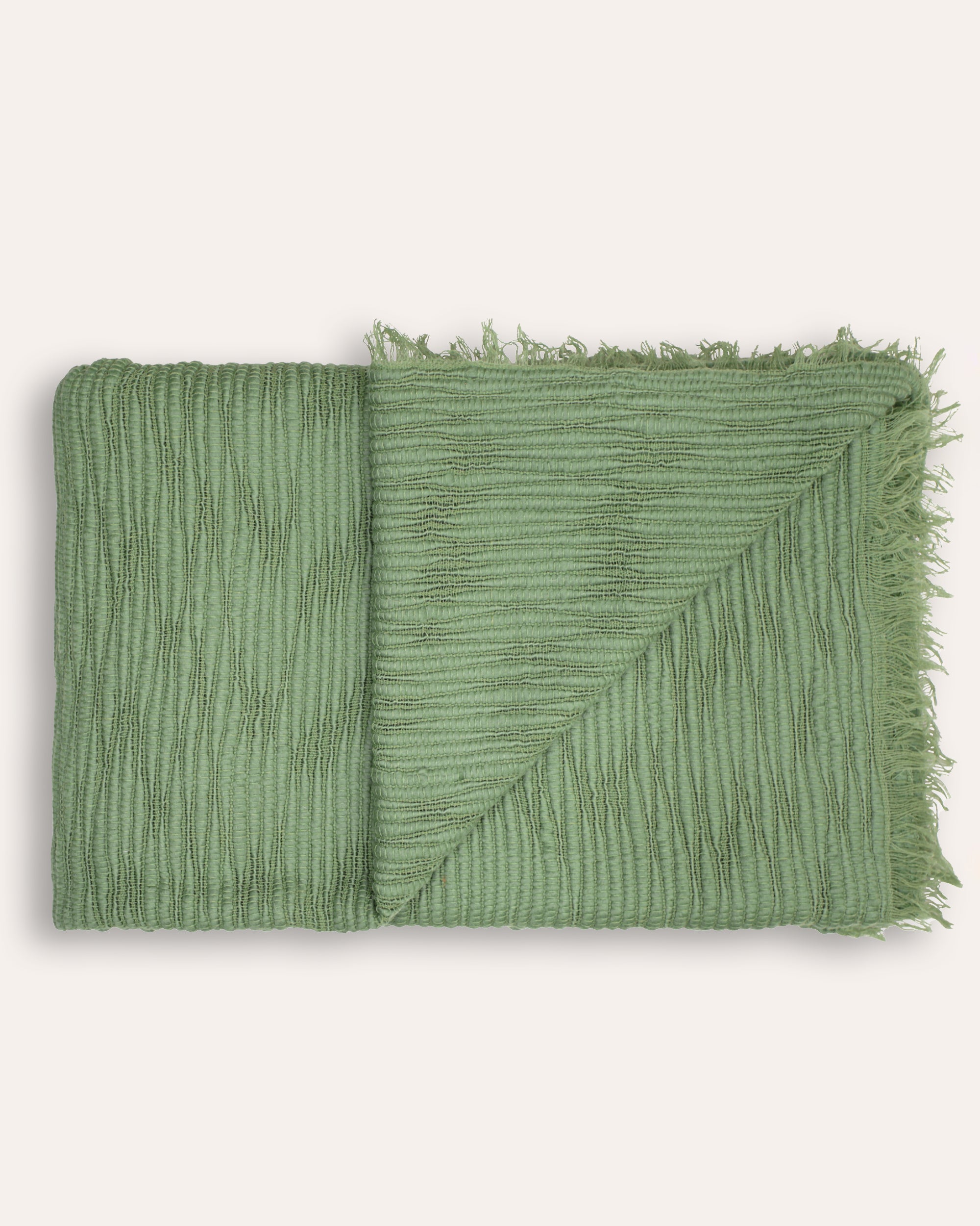 Ori Wool Throw - Moss Green