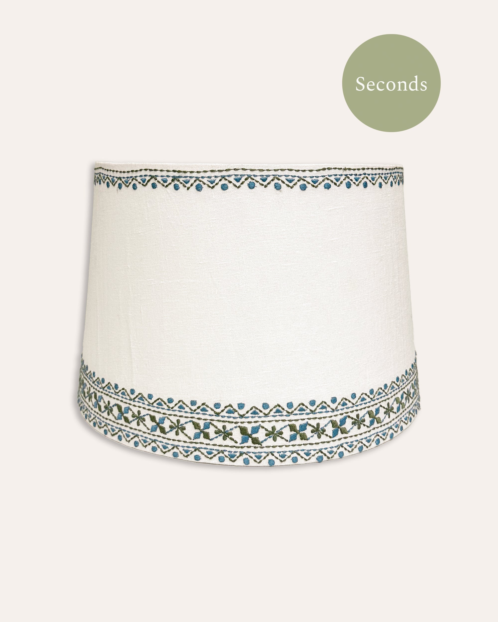 Bordado Embroidered Lampshade (Seconds) - Blue