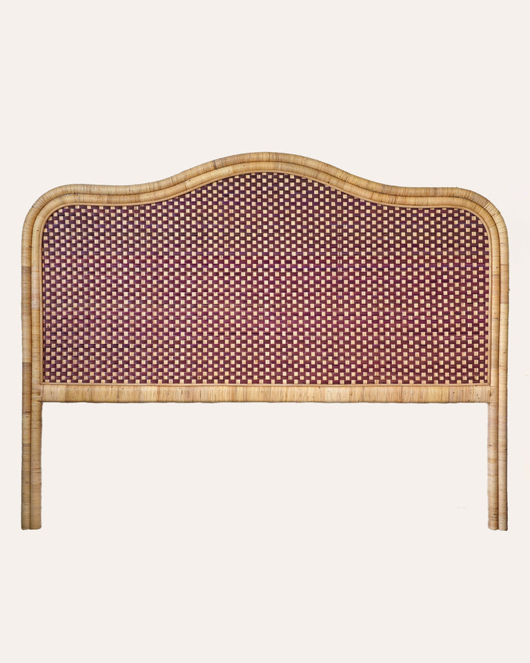 Super King Rattan Headboard Pink Birdie Fortescue