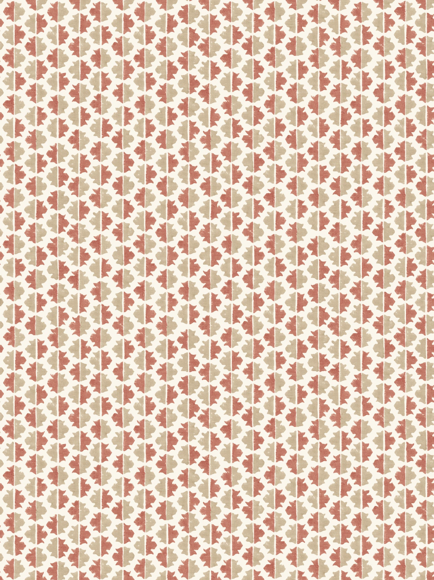 Red and taupe Sintra wallpaper, with a geometric pattern - Birdie Fortescue x Dado Atelier Wallpaper