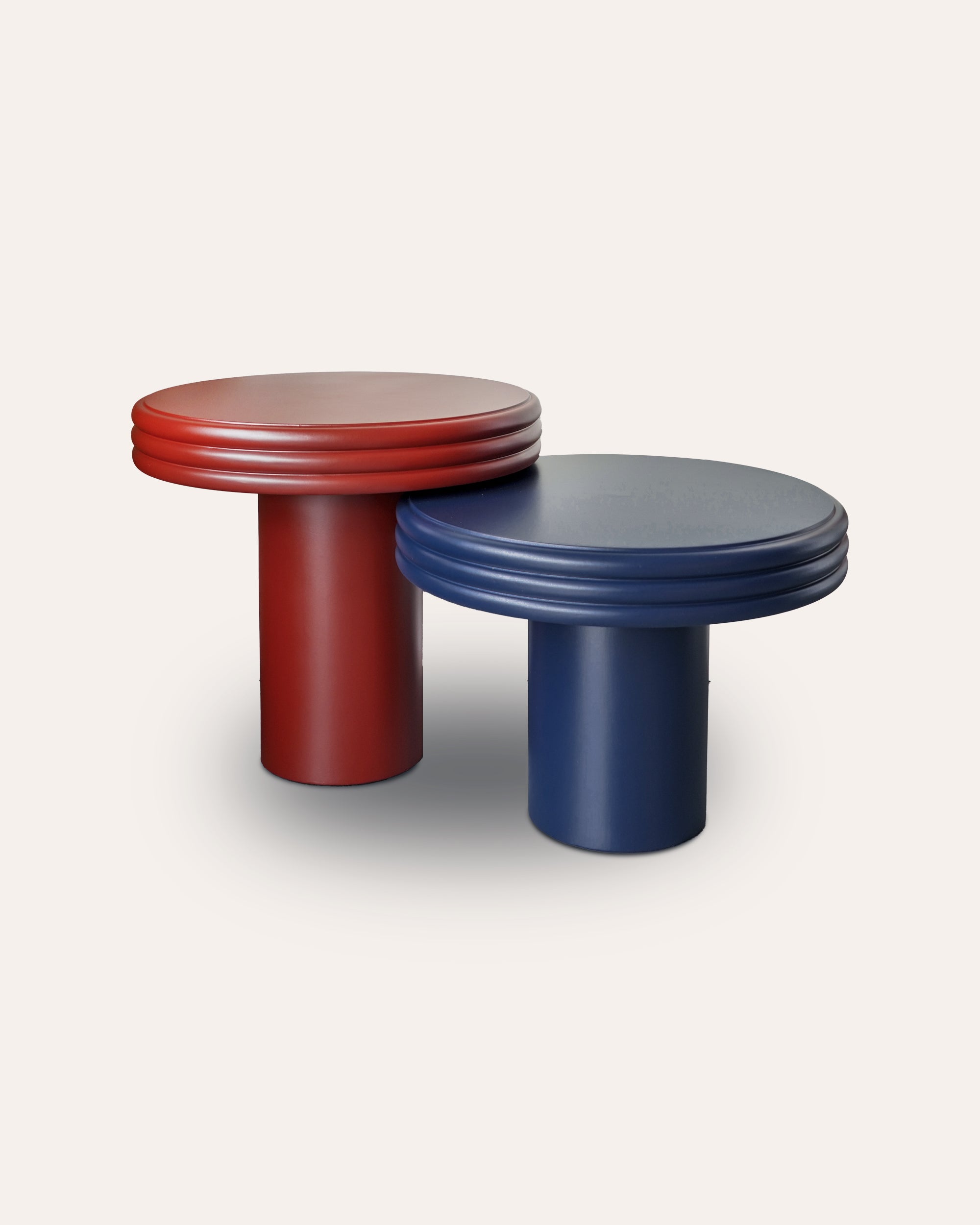 The Table Pair - Large Red & Medium Blue