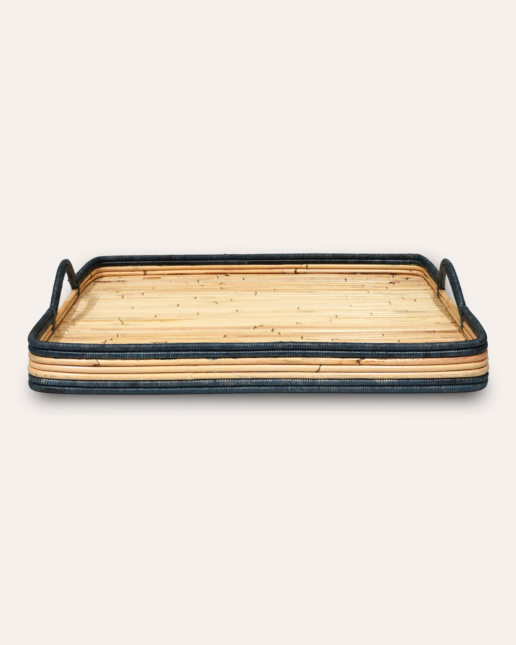 Handwoven Rattan Tray - Blue – Birdie Fortescue